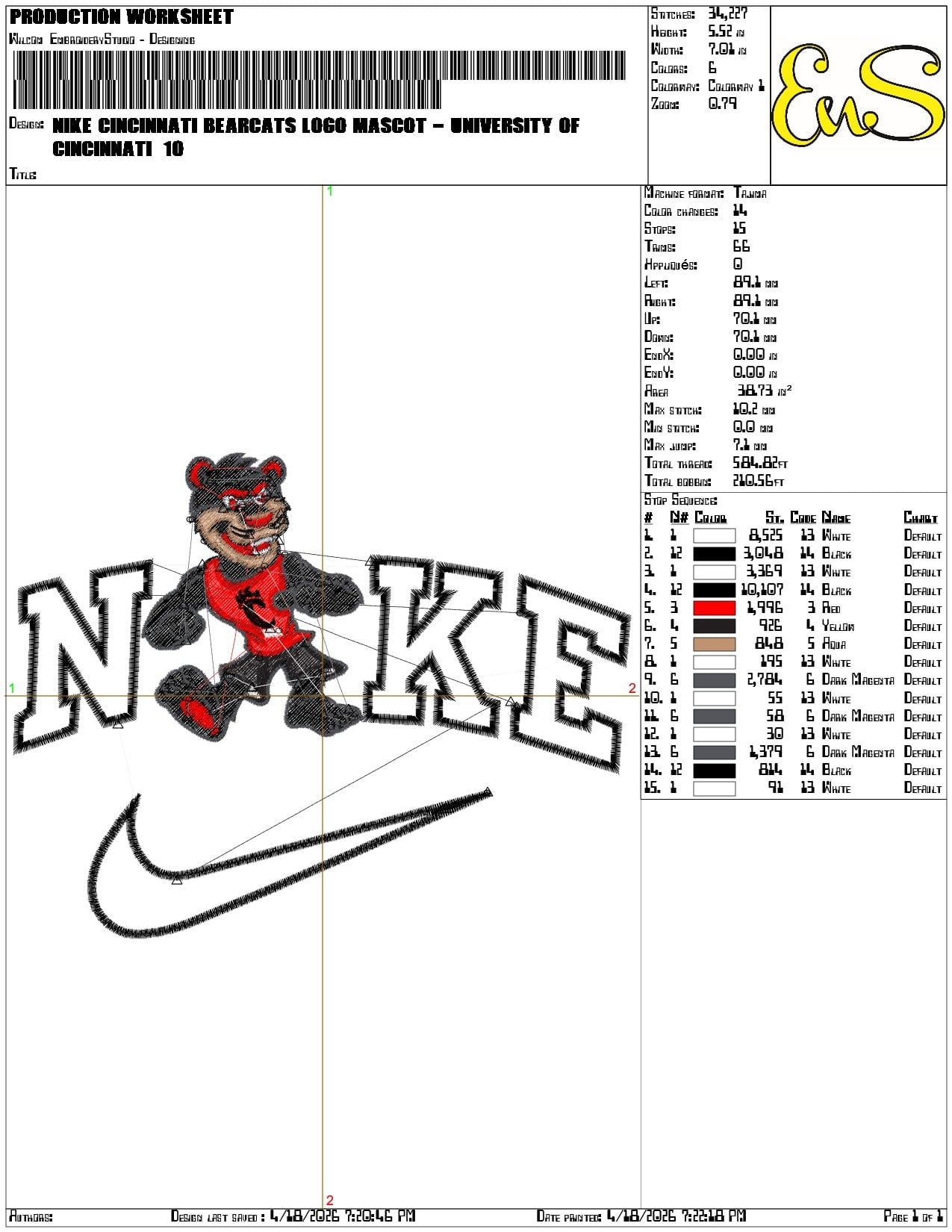 Nike Cincinnati Bearcats Logo Mascot University   - Elegant embroidery design file-instant download — view 3