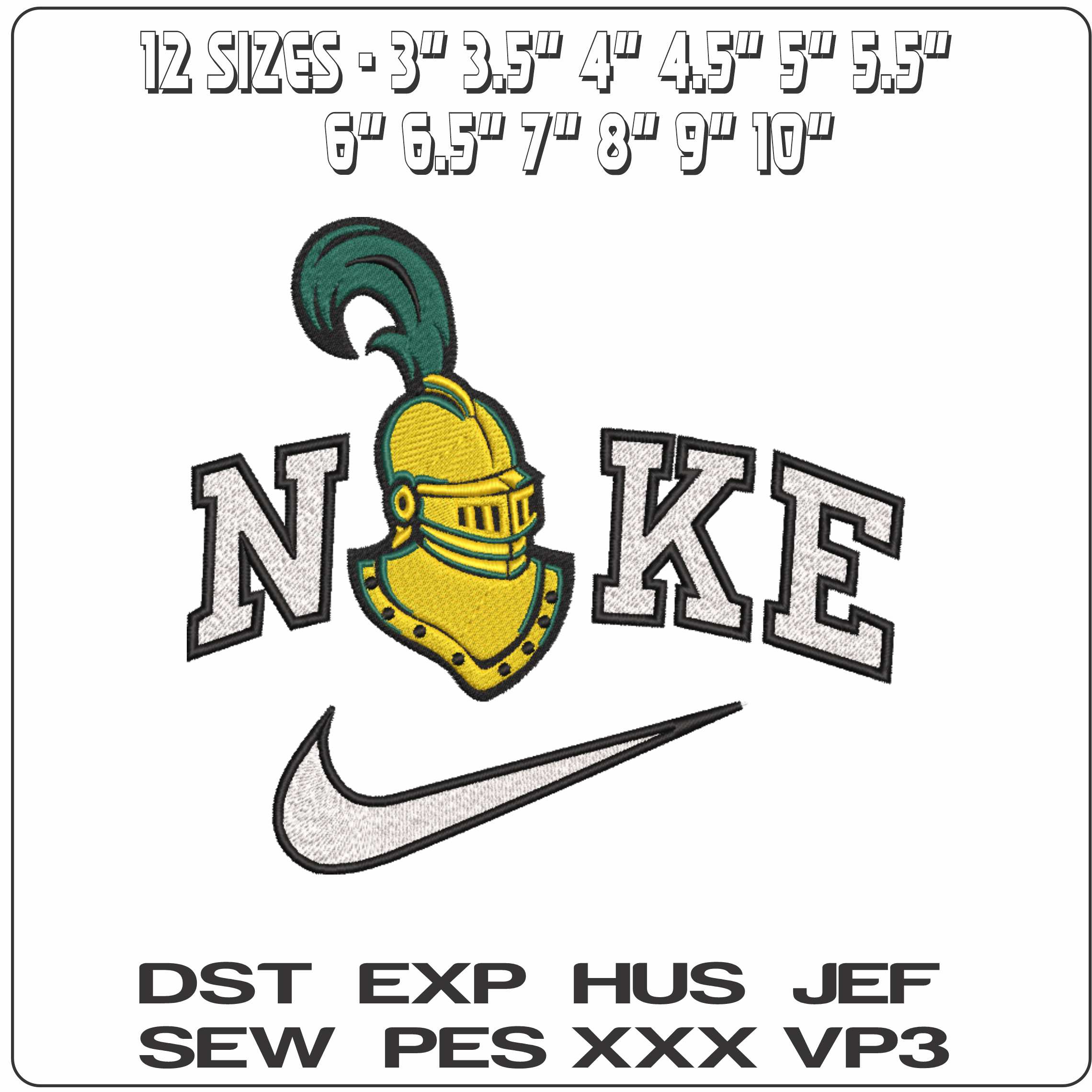 Nike Clarkson Golden Knights alternate Clarkson University   - Elegant embroidery design file-instant download — view 2