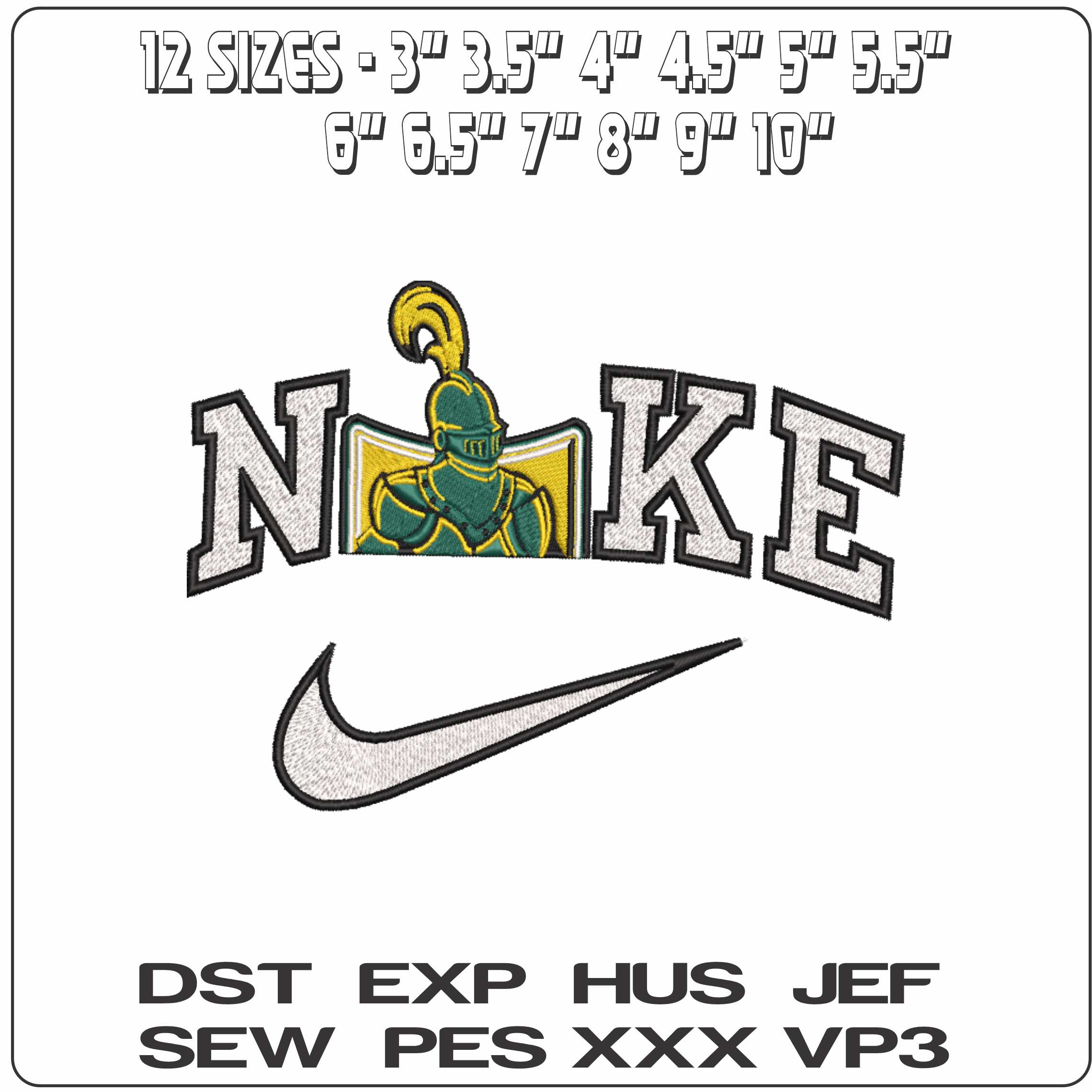 Nike Clarkson Golden Knights Logo Clarkson University   - Elegant embroidery design file-instant download — view 2