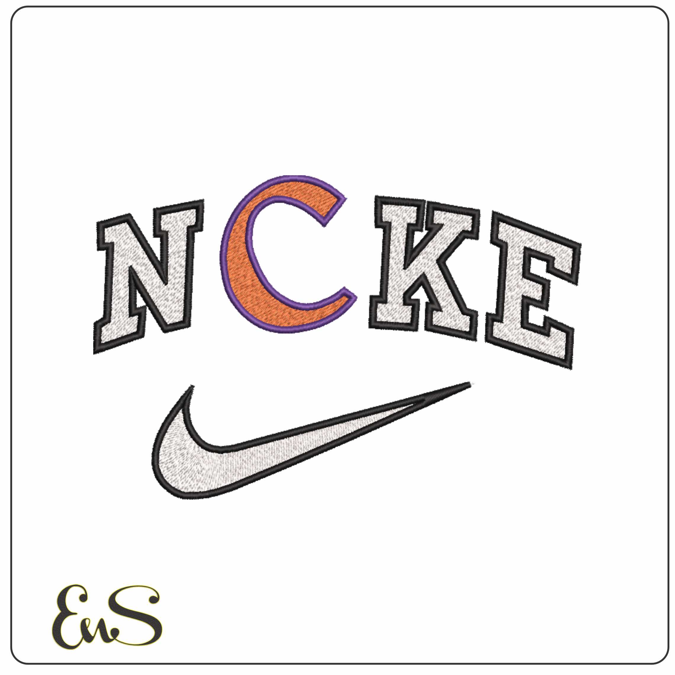 Nike Clemson Tiger Alternative Clemson University College   - Elegant embroidery design file-instant download