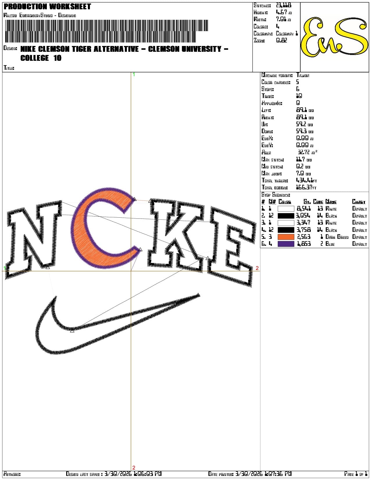 Nike Clemson Tiger Alternative Clemson University College   - Elegant embroidery design file-instant download — view 3
