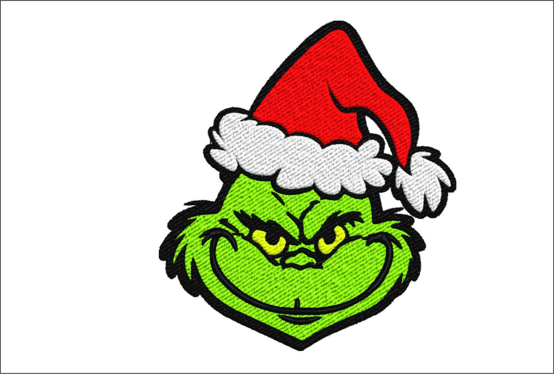 Grinch Head & Hat Christmas - embroidery file - instant download in a frame