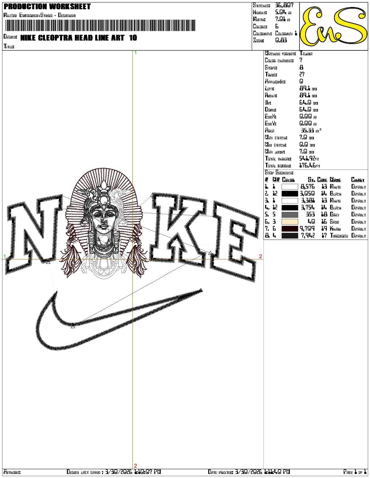 Nike Cleoptra Head Line art   - Elegant embroidery design file-instant download — view 3