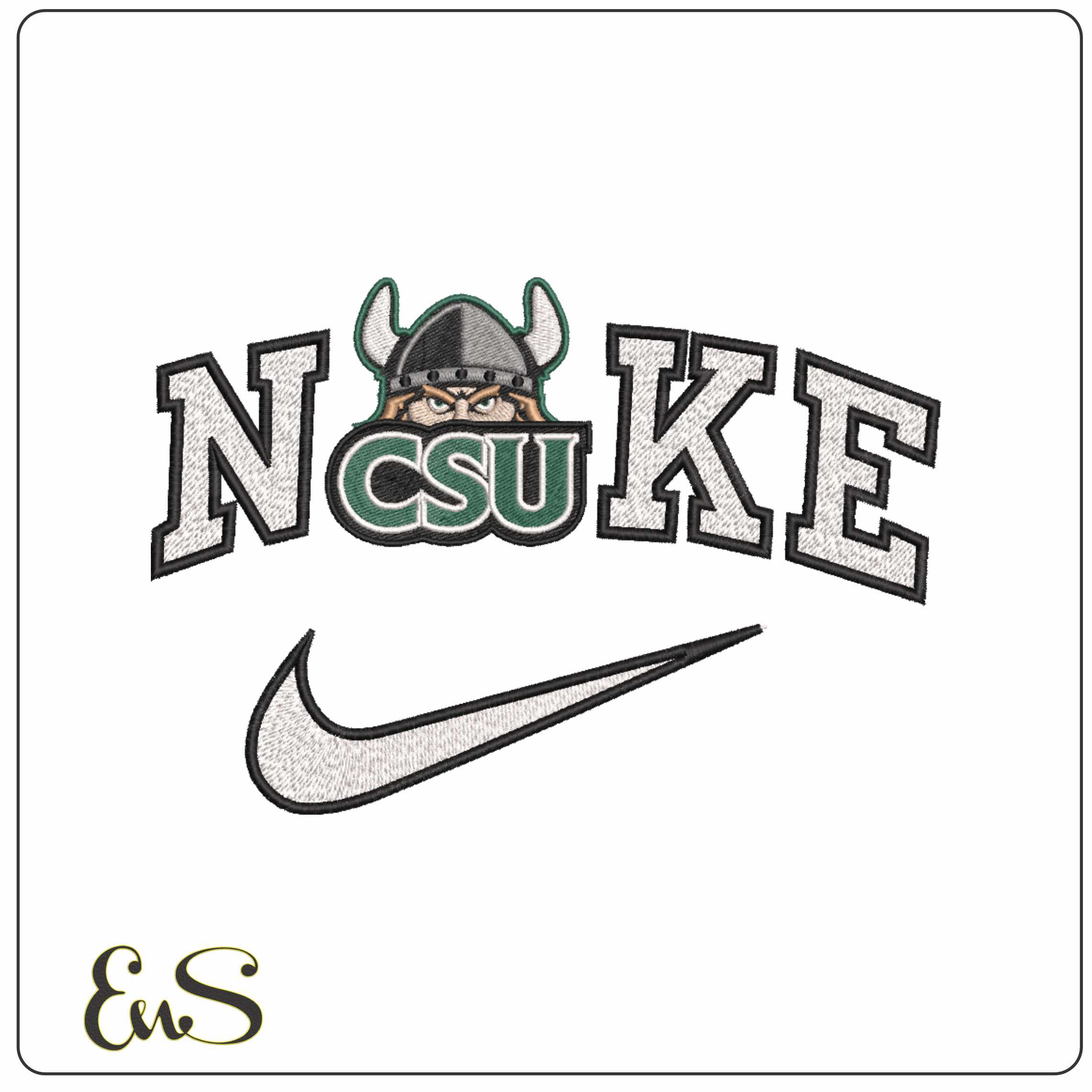 Nike Cleveland State Vikings Alternative  University   - Elegant embroidery design file-instant download