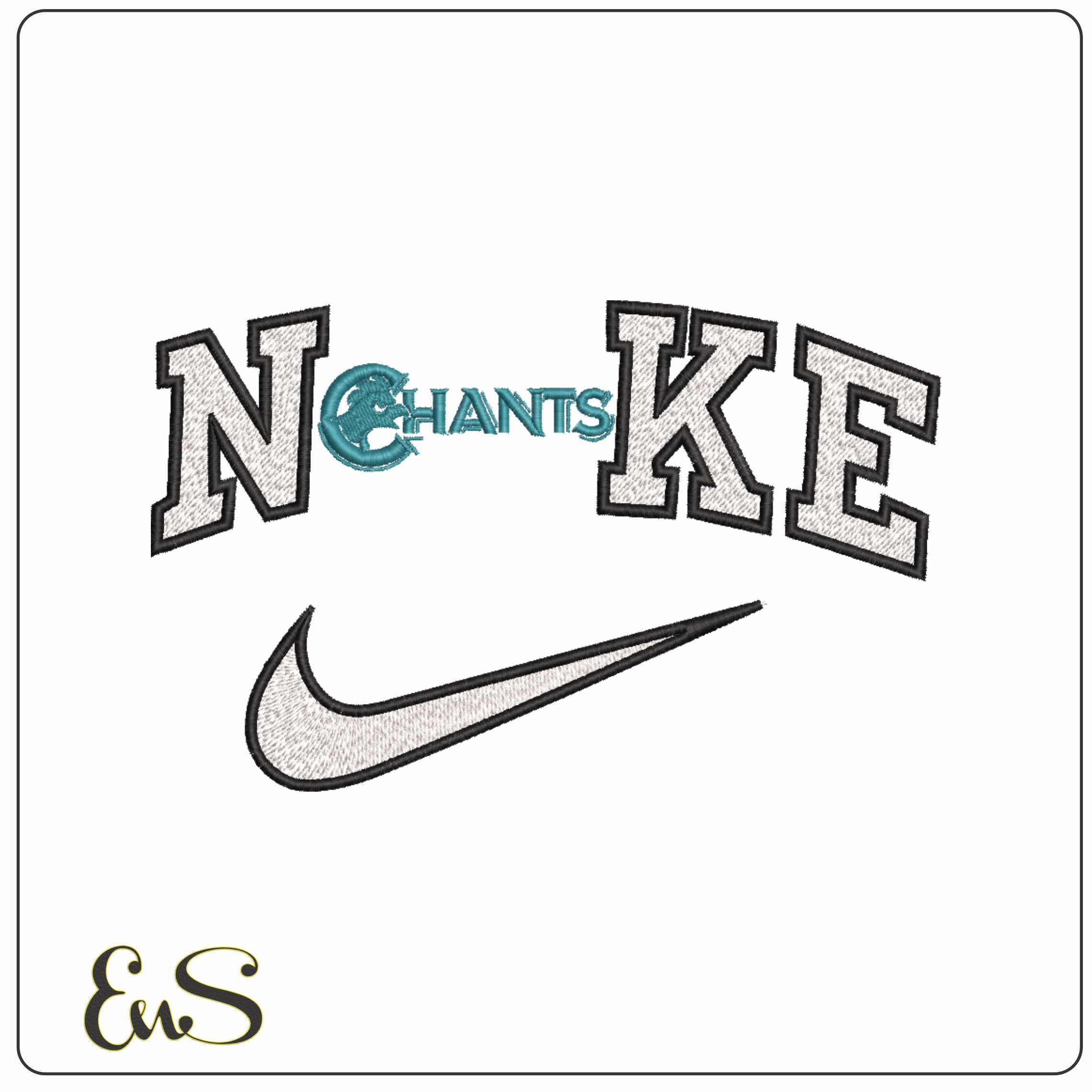 Nike Coastal Carolina Chanticleers 1988 to 1995 University   - Elegant embroidery design file-instant download