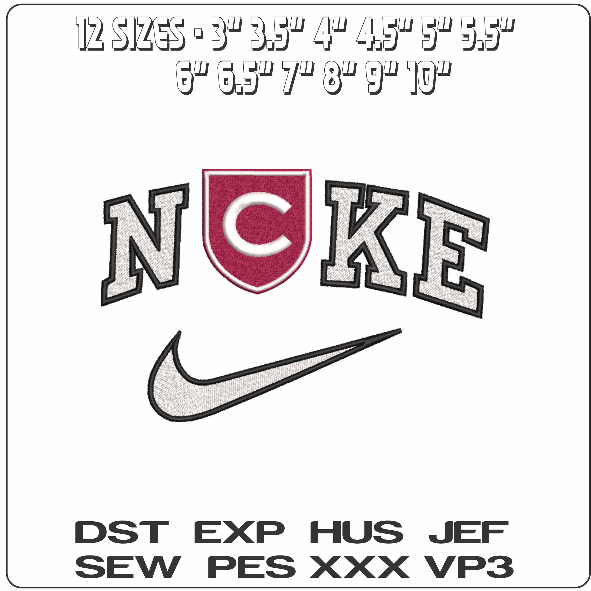 Nike Colgate Raider Alternative Colgate University   - Elegant embroidery design file-instant download — view 2