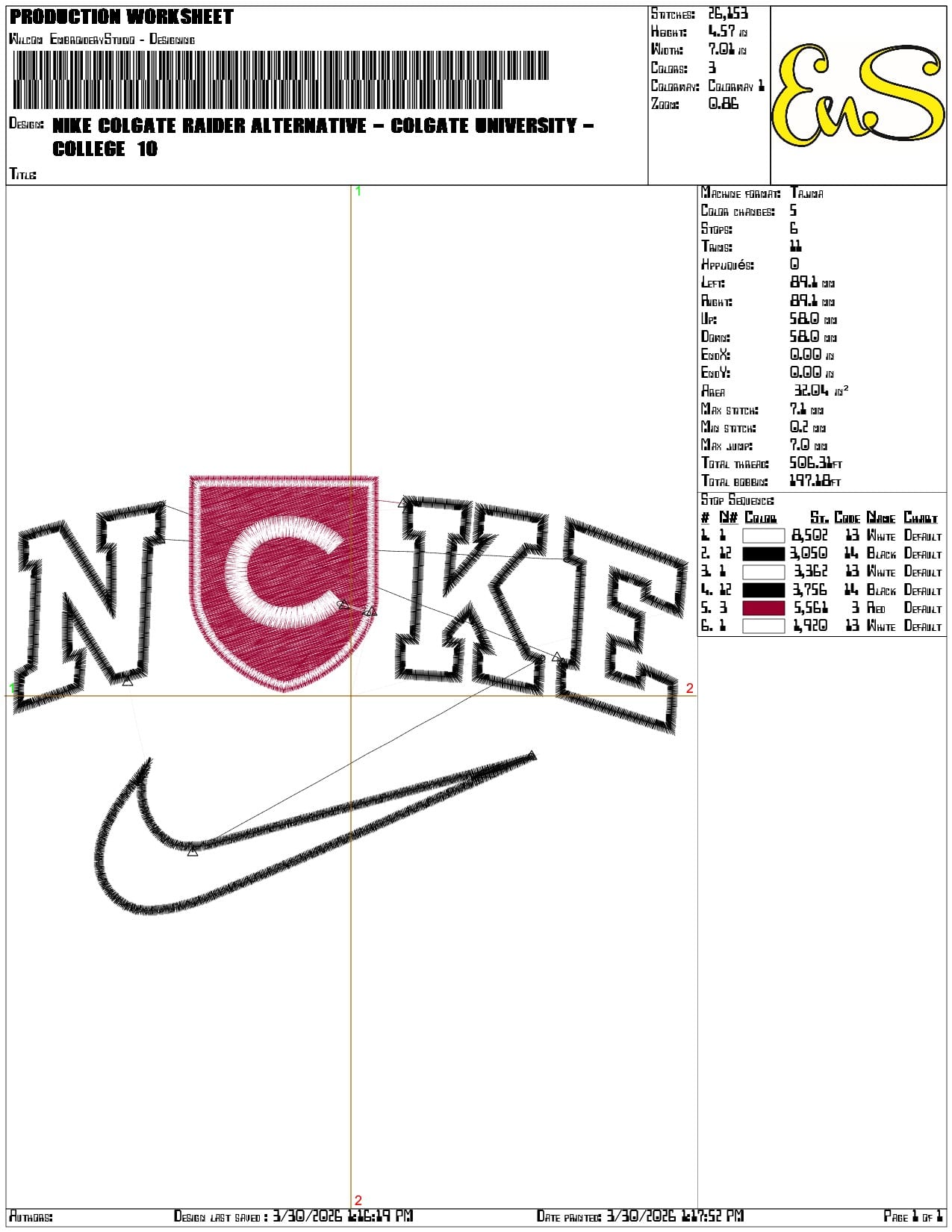 Nike Colgate Raider Alternative Colgate University   - Elegant embroidery design file-instant download — view 3