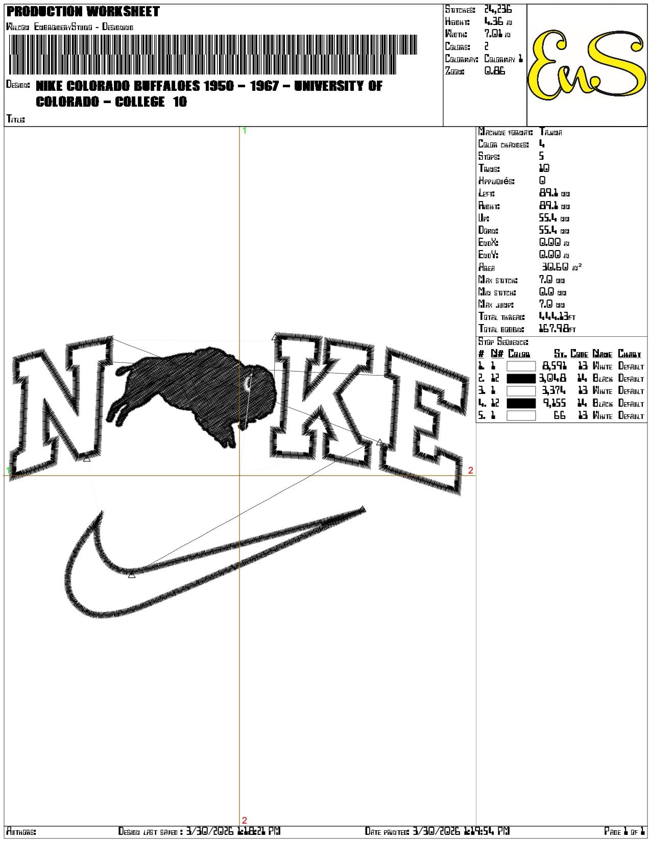 Nike Colorado Buffaloes 1950 1967 University of Colorado   - Elegant embroidery design file-instant download — view 3
