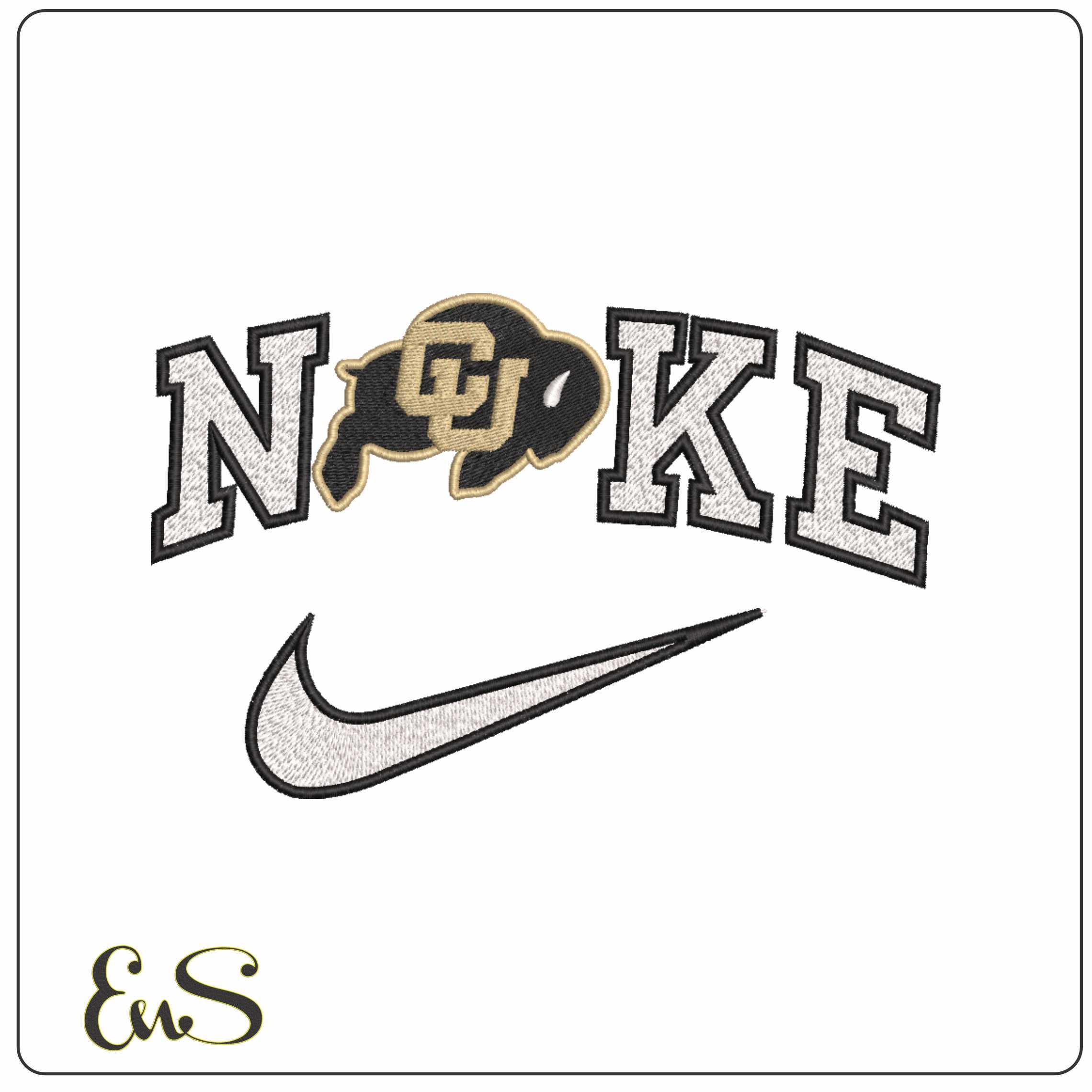Nike Colorado Buffaloes 1981 to University   - Elegant embroidery design file-instant download