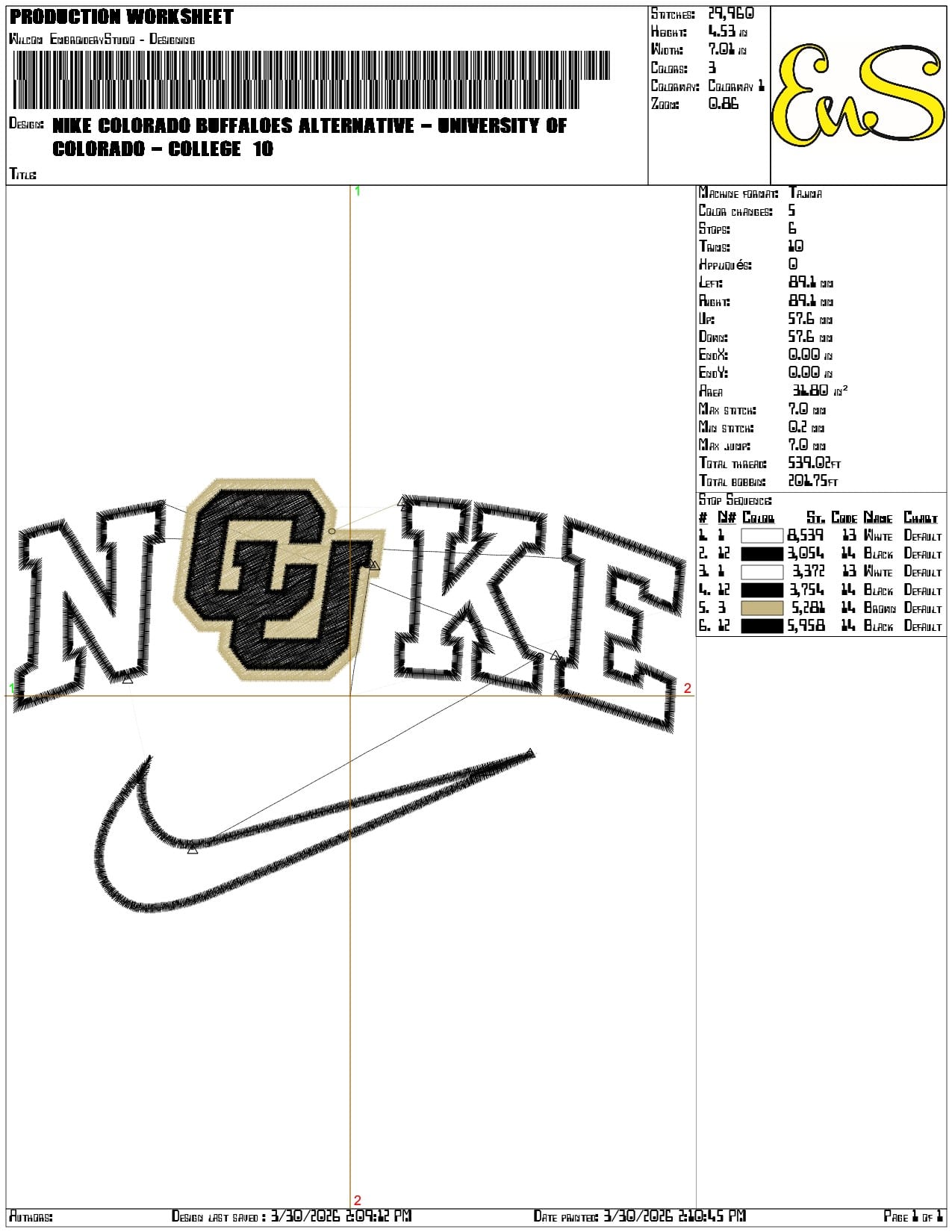 Nike Colorado Buffaloes Alternative University   - Elegant embroidery design file-instant download — view 2