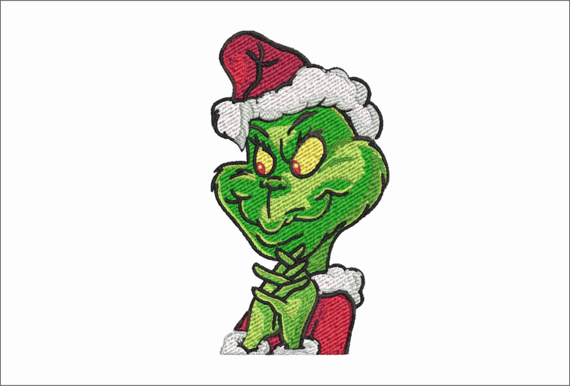Grinch Christmas Hat- embroidery file - instant download in a frame