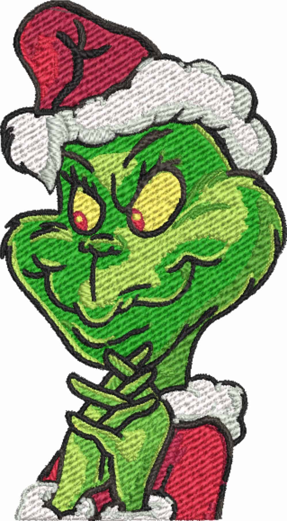 Grinch Christmas Hat- embroidery file - instant download in a frame — view 2