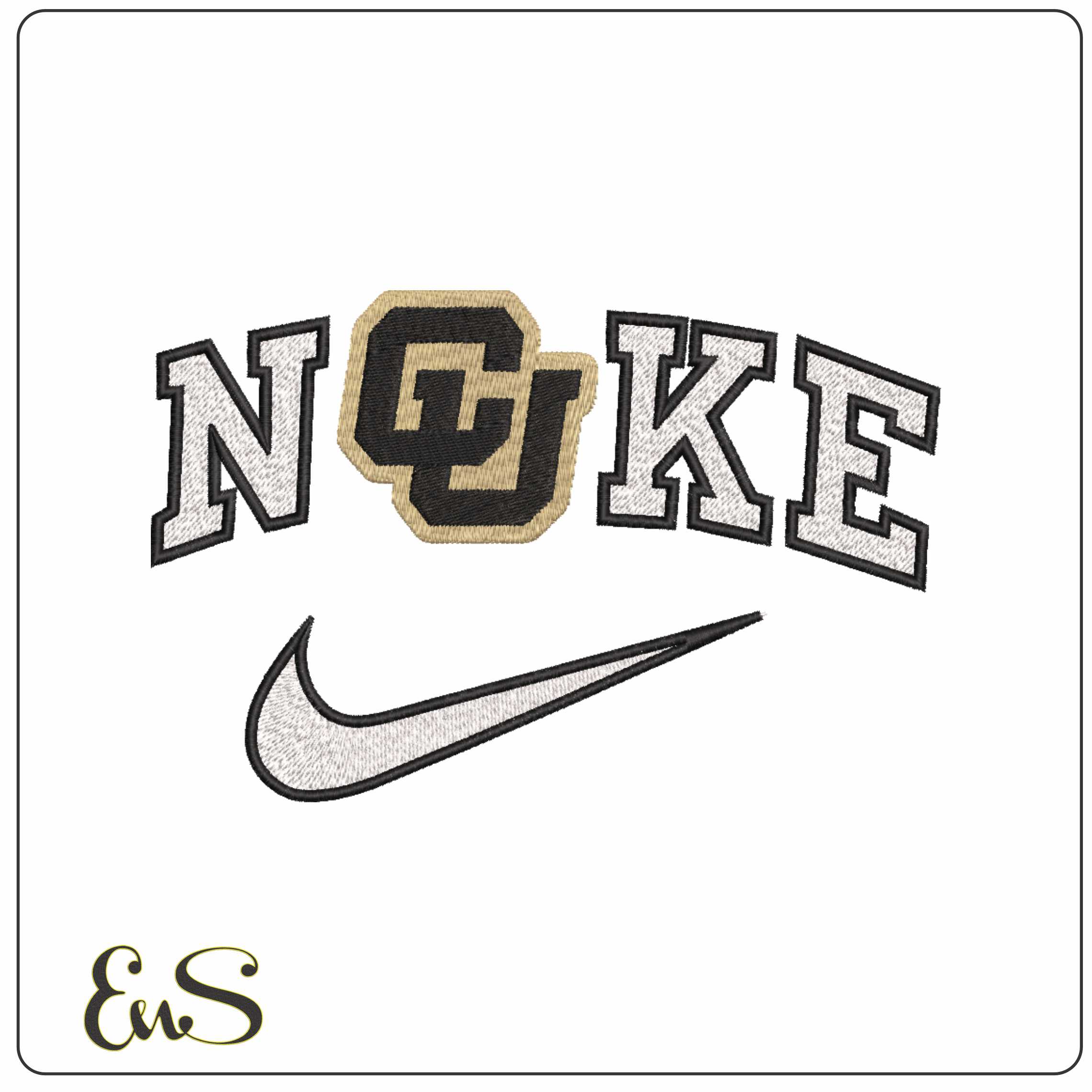 Nike Colorado Buffaloes Secondary University   - Elegant embroidery design file-instant download