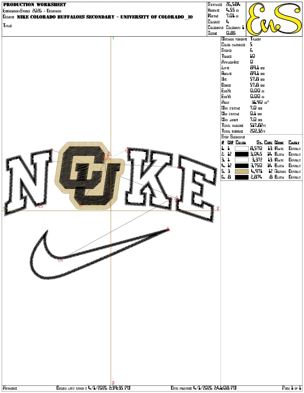 Nike Colorado Buffaloes Secondary University   - Elegant embroidery design file-instant download — view 3