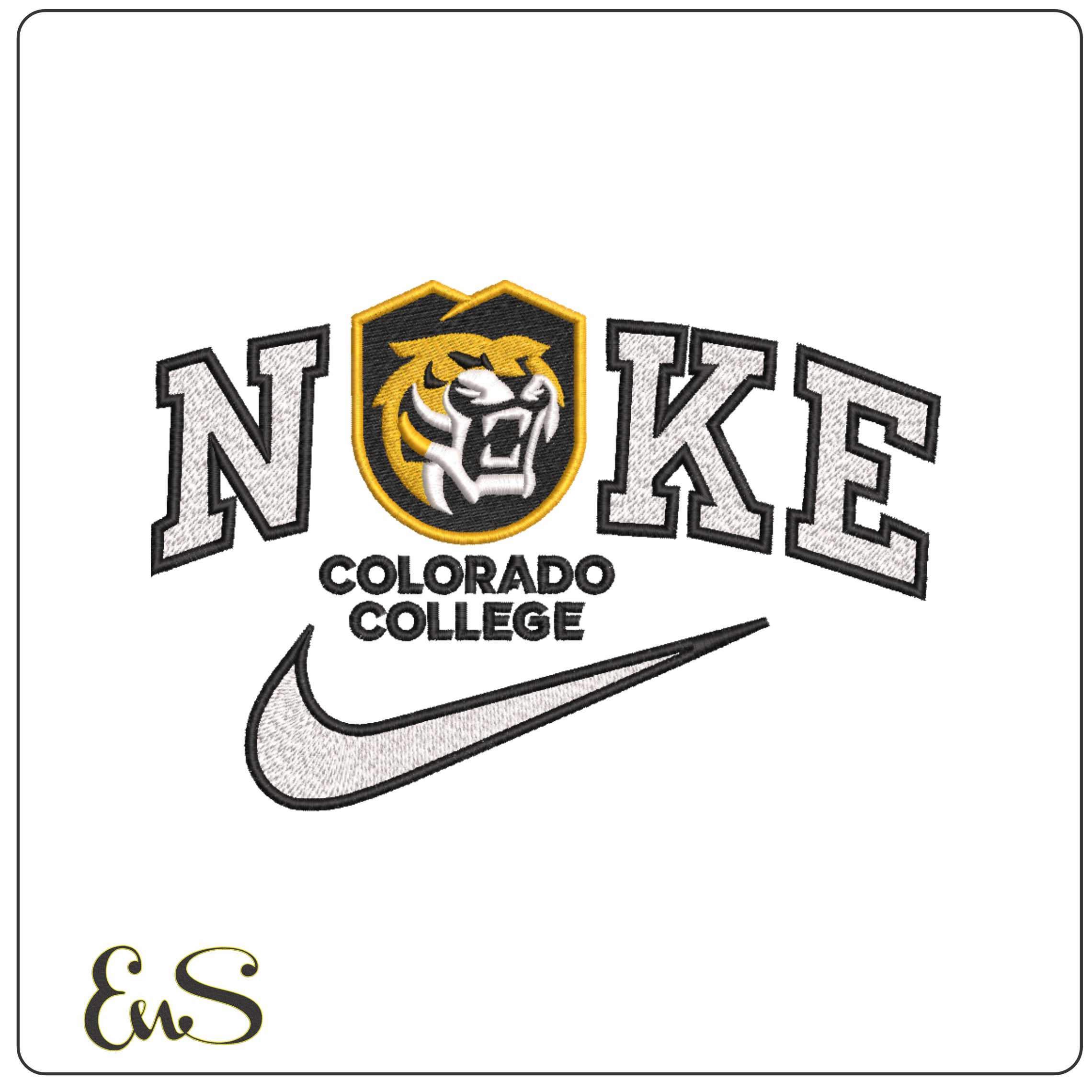 Nike Colorado College Tigers 2019 Colorado college   - Elegant embroidery design file-instant download