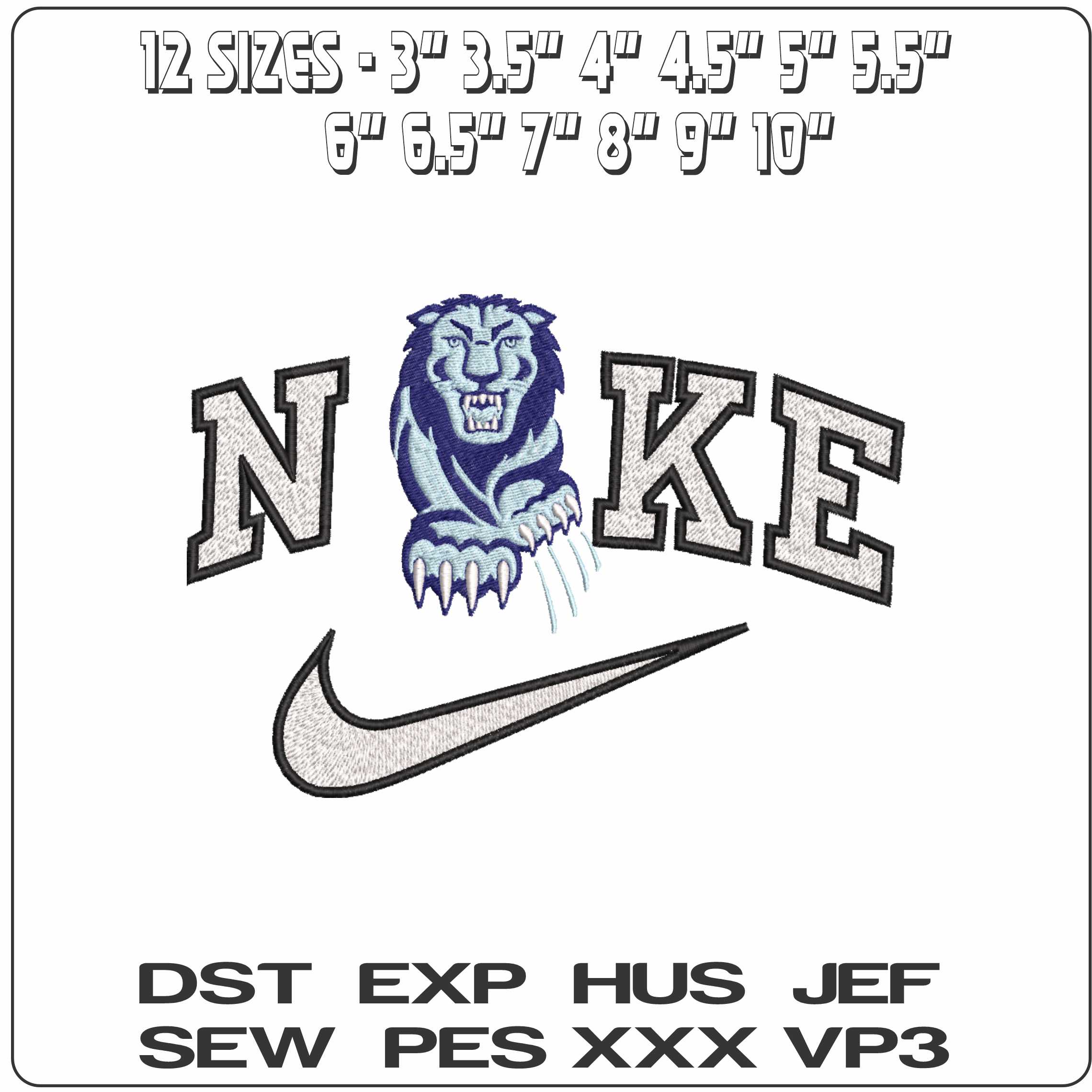 Nike Columbia Lions 1997 to 2006 Columbia University   - Elegant embroidery design file-instant download — view 2