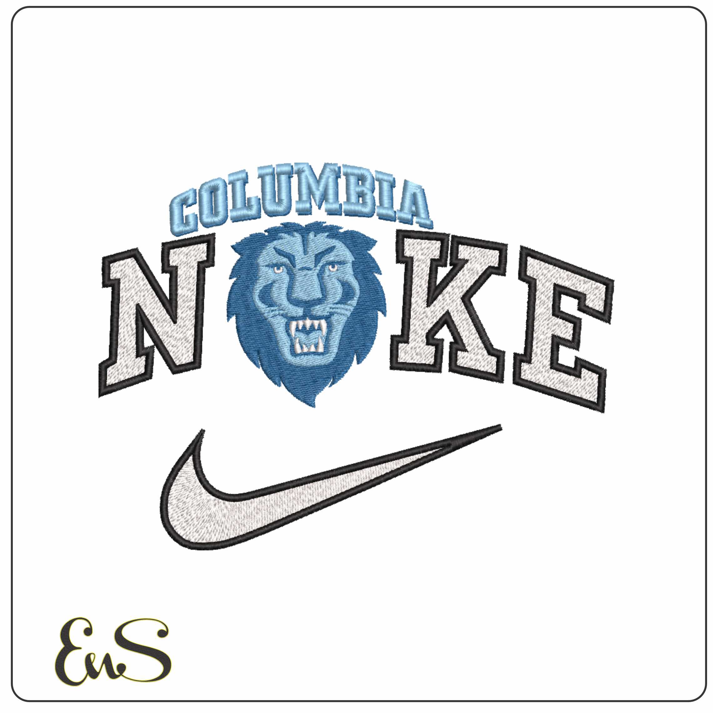 Nike Columbia Lions 2006 on Columbia University   - Elegant embroidery design file-instant download