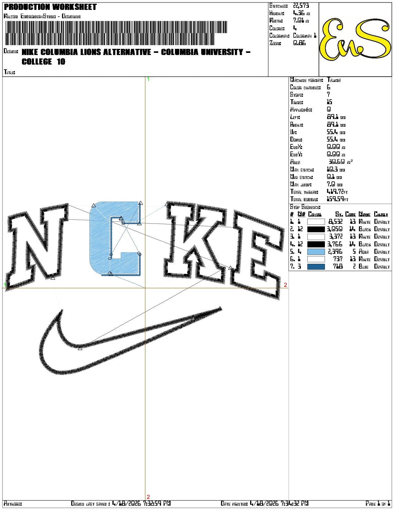 Nike Columbia Lions Alternative Columbia University College   - Elegant embroidery design file-instant download — view 3