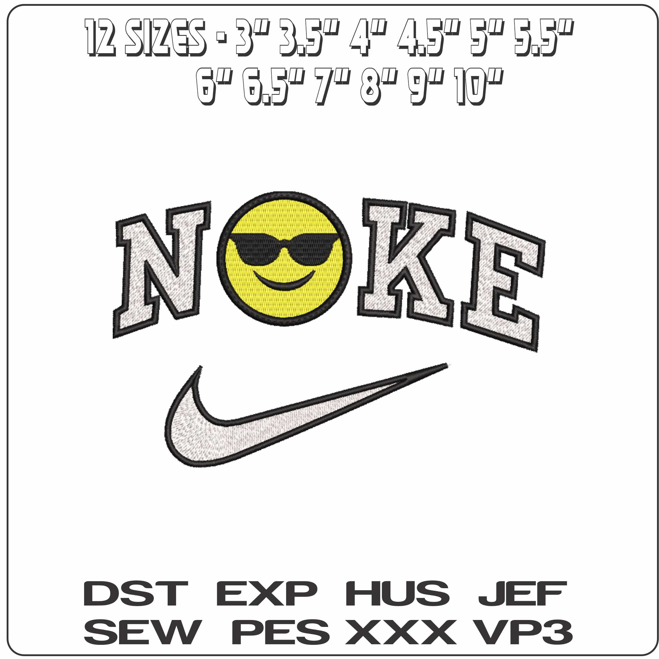 Nike Cool Emoji   - Elegant embroidery design file-instant download — view 2