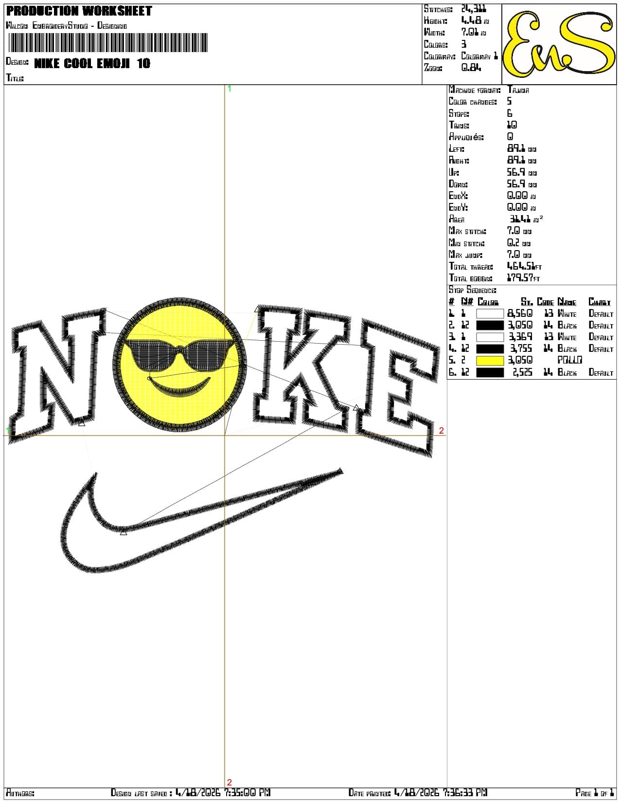 Nike Cool Emoji   - Elegant embroidery design file-instant download — view 3