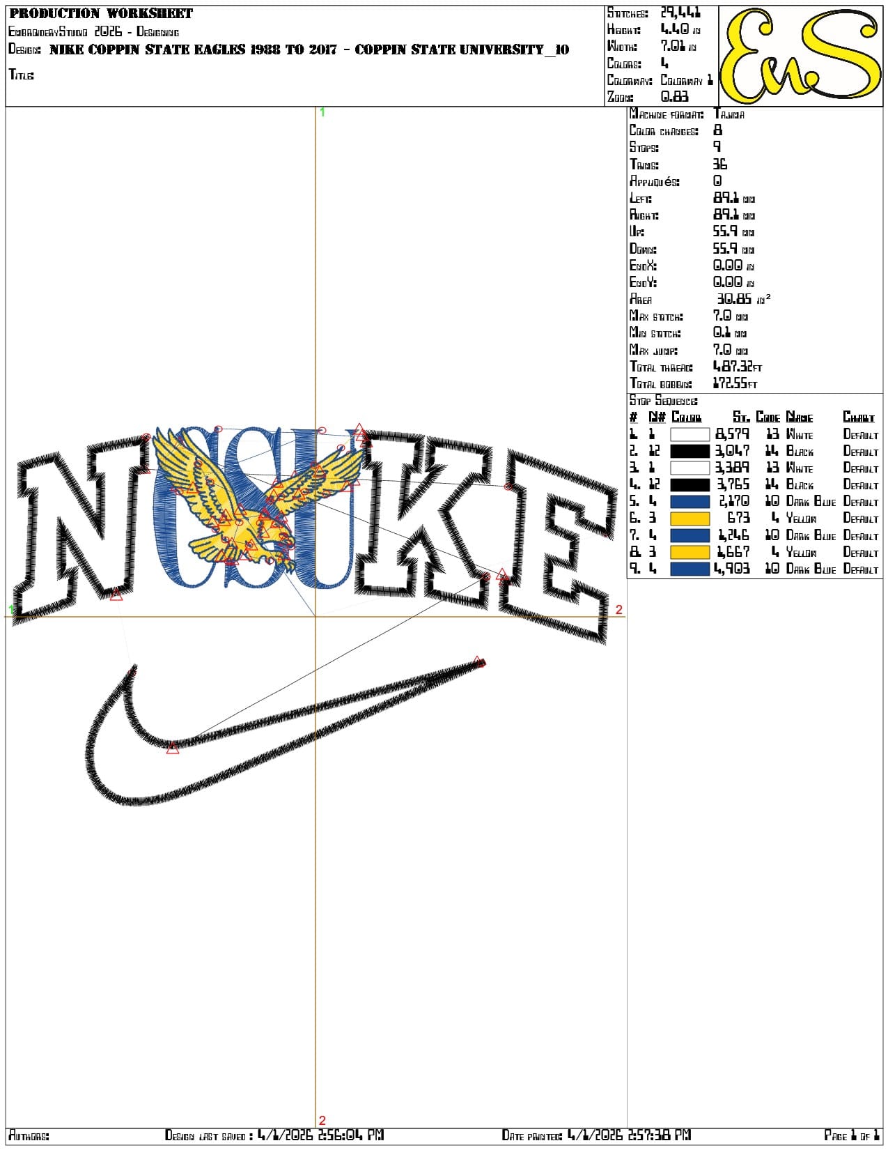 Nike Coppin State Eagles 1988 to 2017  University   - Elegant embroidery design file-instant download — view 3