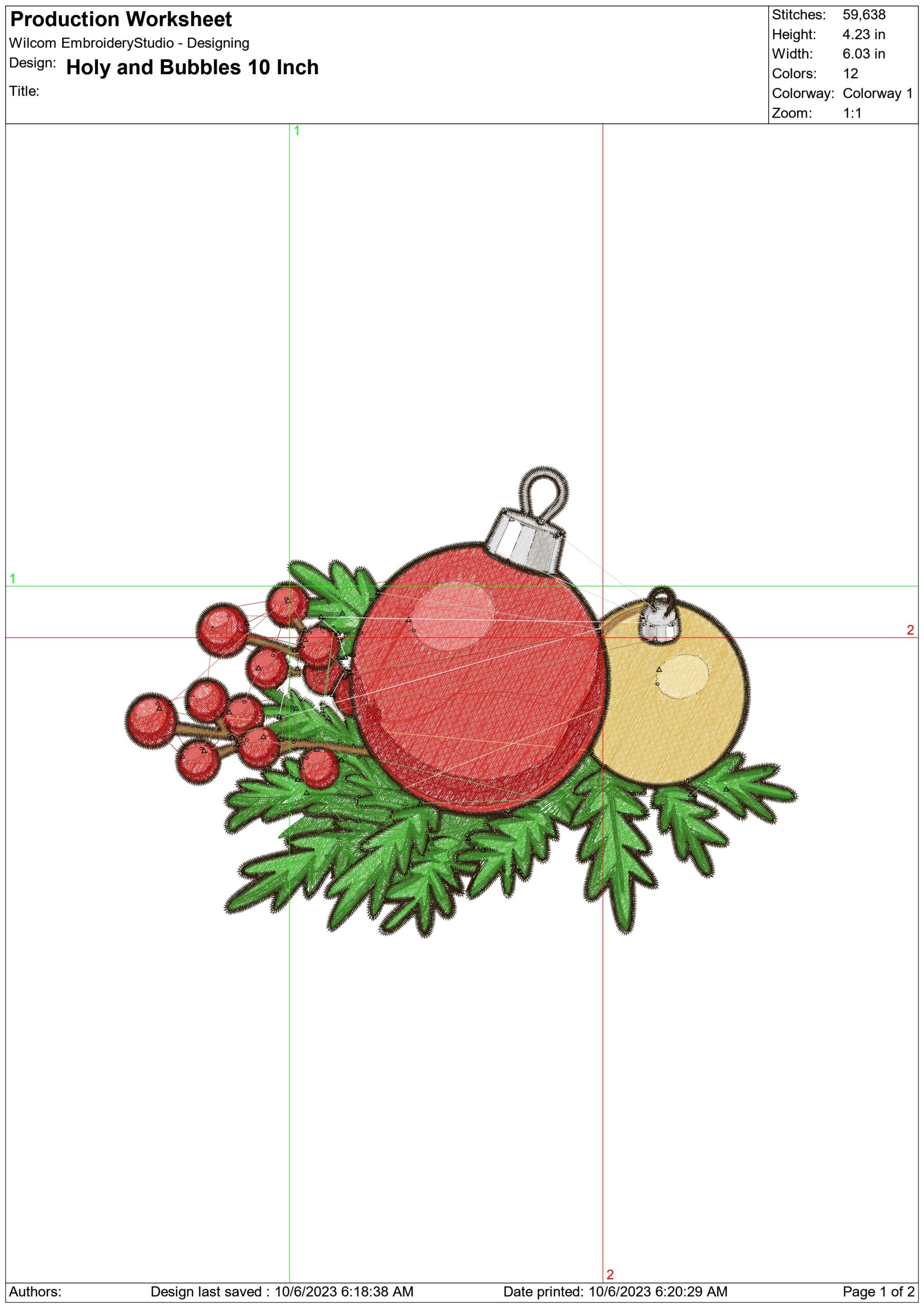 Holy & Bubbles Christmas - embroidery file - instant download in a frame — view 2