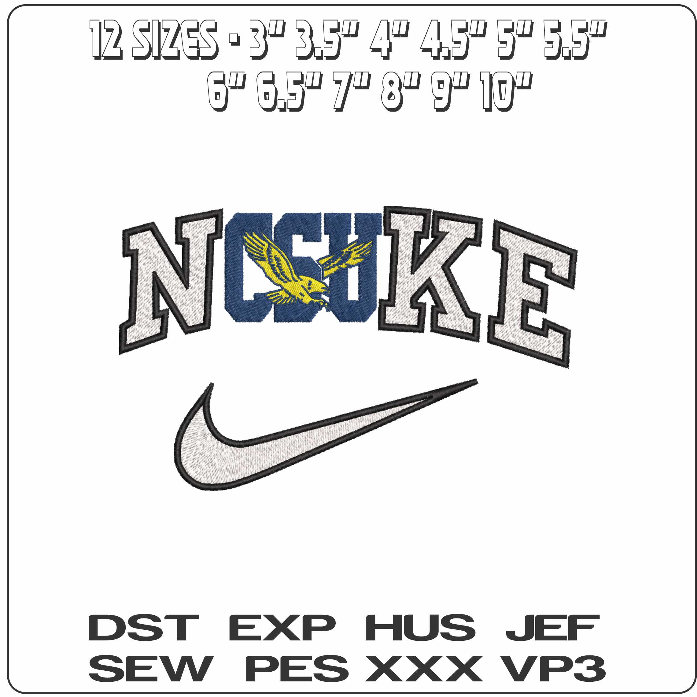 Nike Coppin State Eagles 2017  University   - Elegant embroidery design file-instant download — view 2