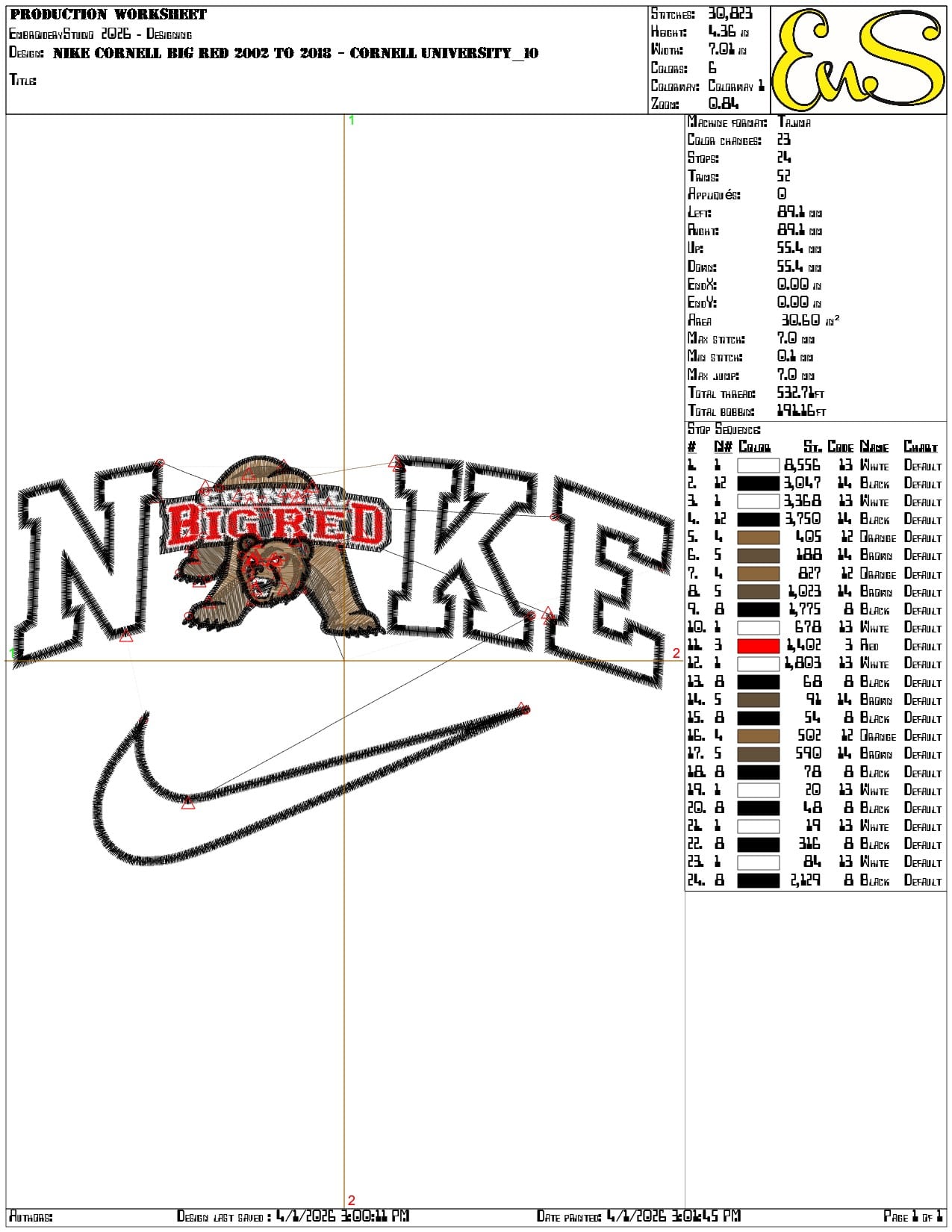 Nike Cornell Big Red 2002 to 2018 Cornell University   - Elegant embroidery design file-instant download — view 3