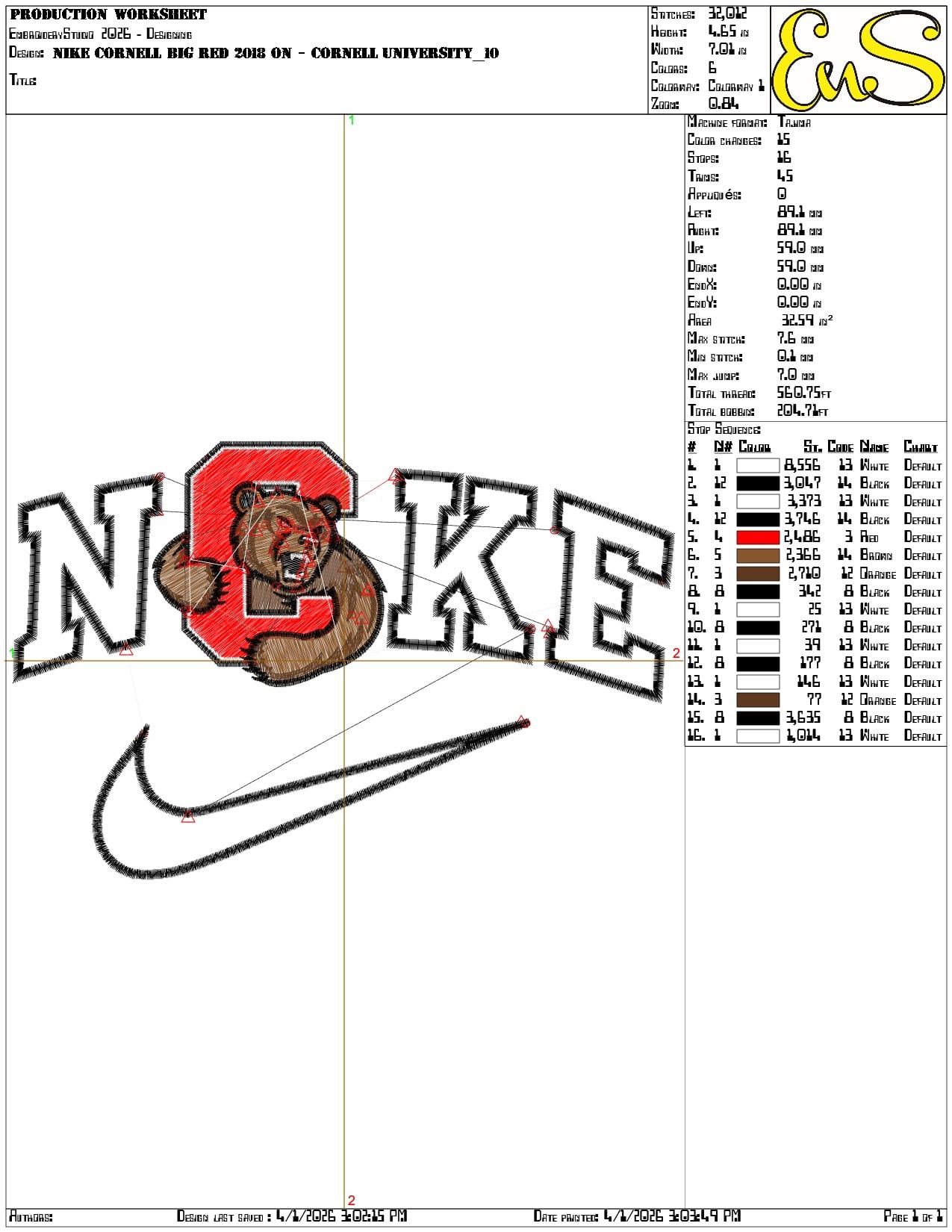 Nike Cornell Big Red 2018 on Cornell University   - Elegant embroidery design file-instant download — view 3