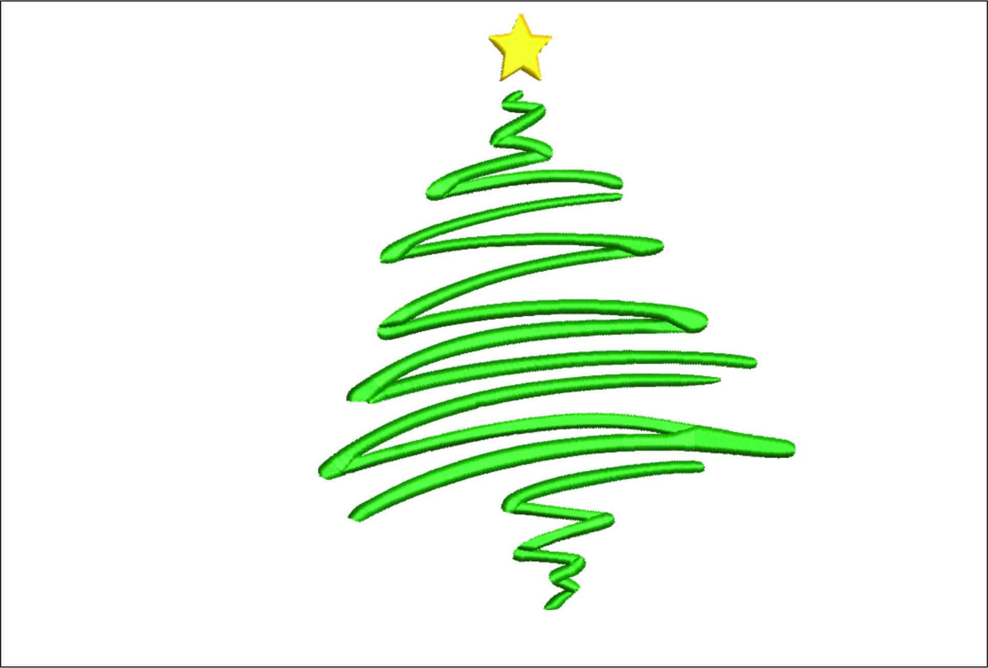 Line Christmas Tree- embroidery file - instant download in a frame