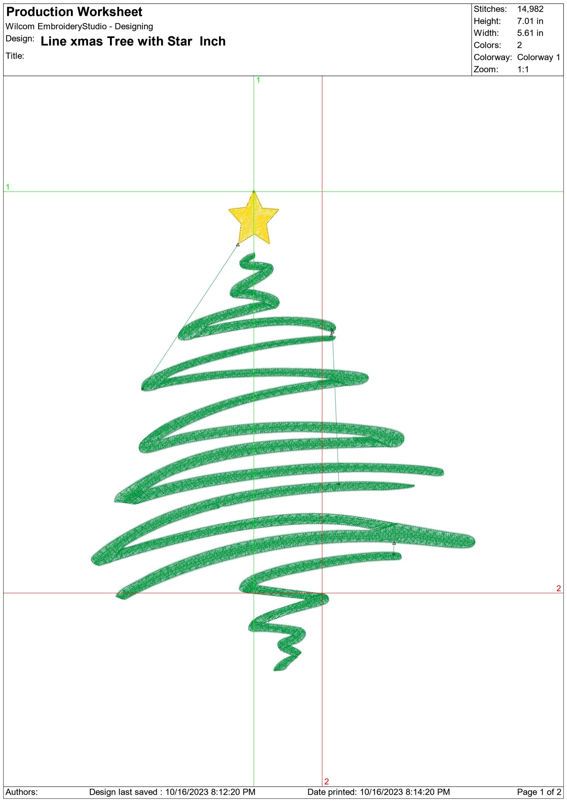 Line Christmas Tree- embroidery file - instant download in a frame — view 2