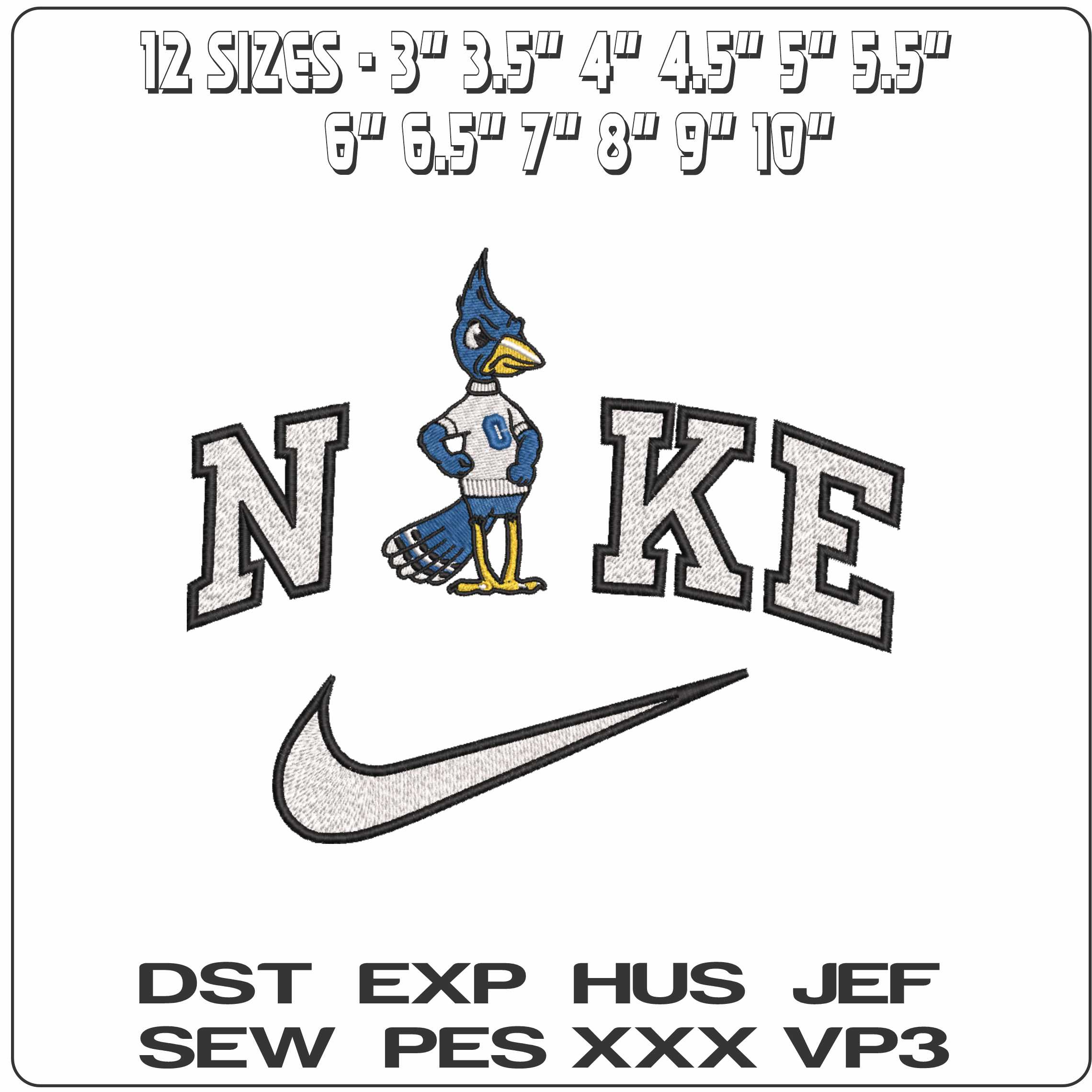 Nike Creighton Bluejays 1990 to 1998 Creighton University   - Elegant embroidery design file-instant download — view 2