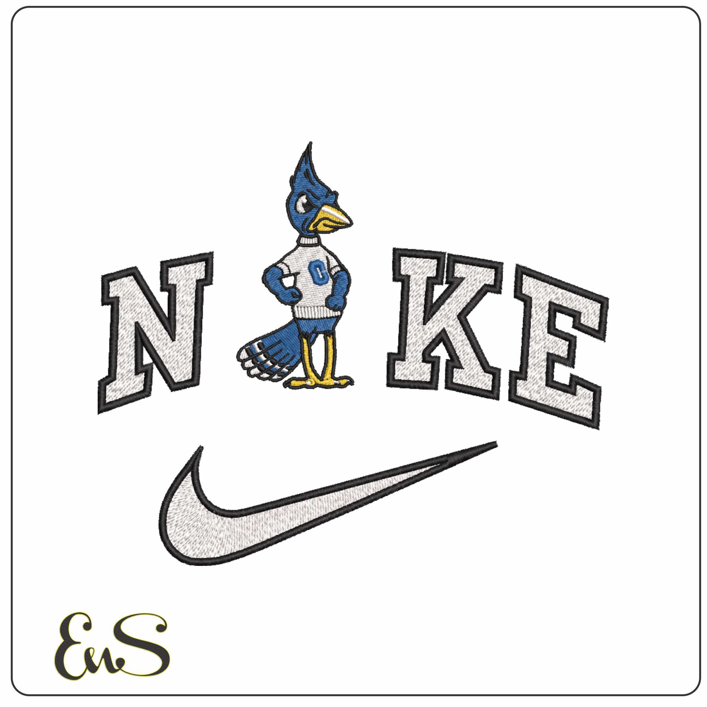 Nike Creighton Bluejays 1990 to 1998 Creighton University   - Elegant embroidery design file-instant download