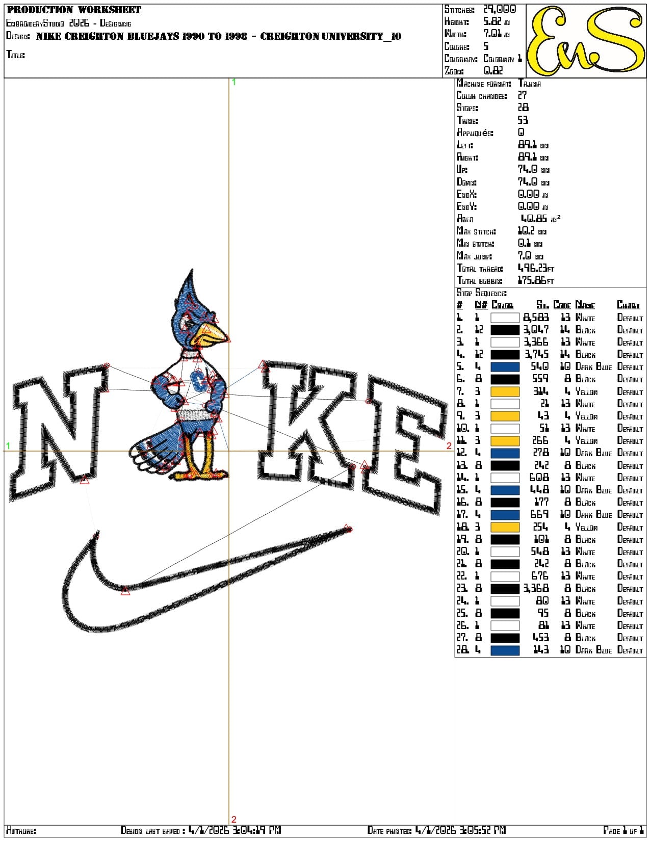 Nike Creighton Bluejays 1990 to 1998 Creighton University   - Elegant embroidery design file-instant download — view 3