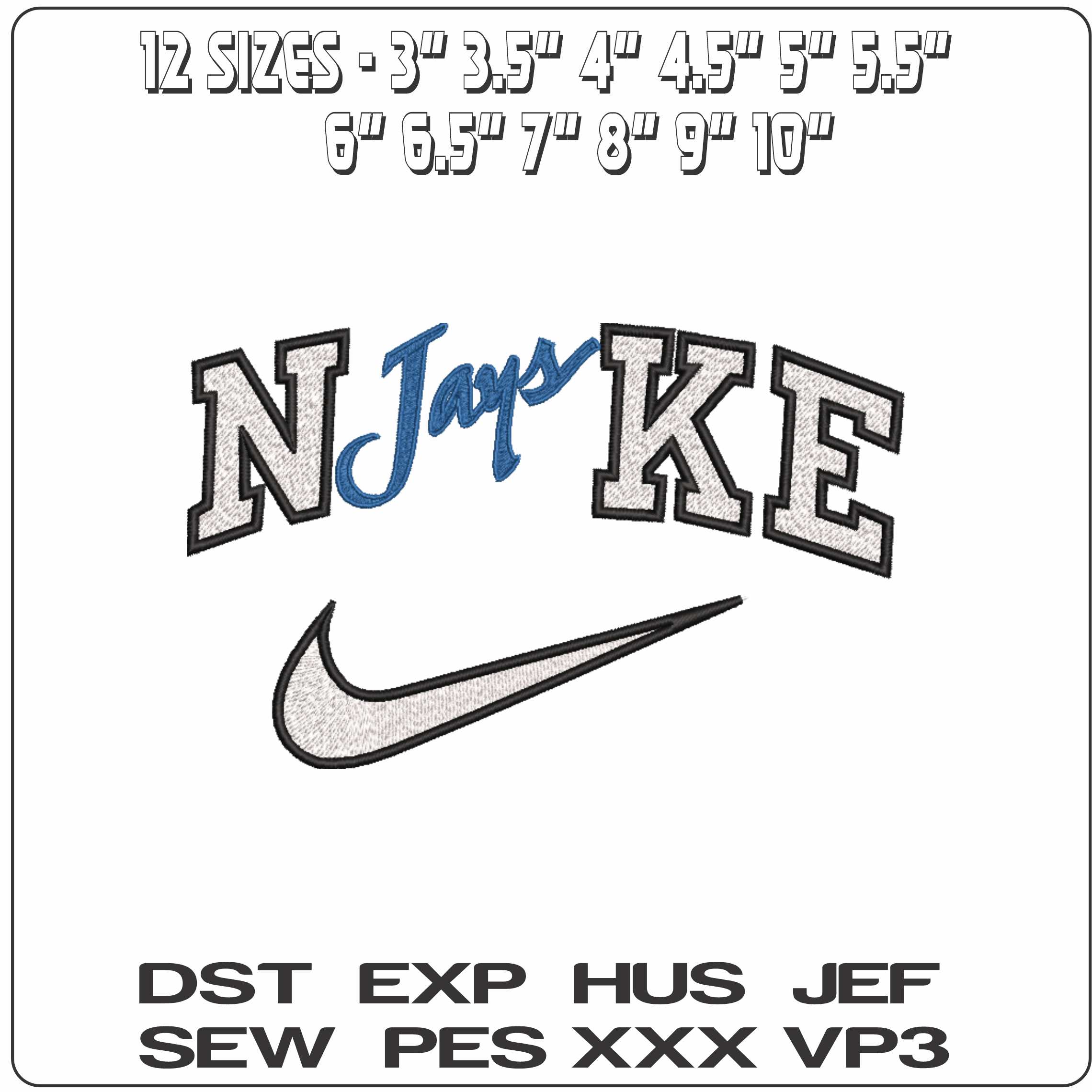Nike Creighton Bluejays 1999 2012 Creighton University   - Elegant embroidery design file-instant download — view 2