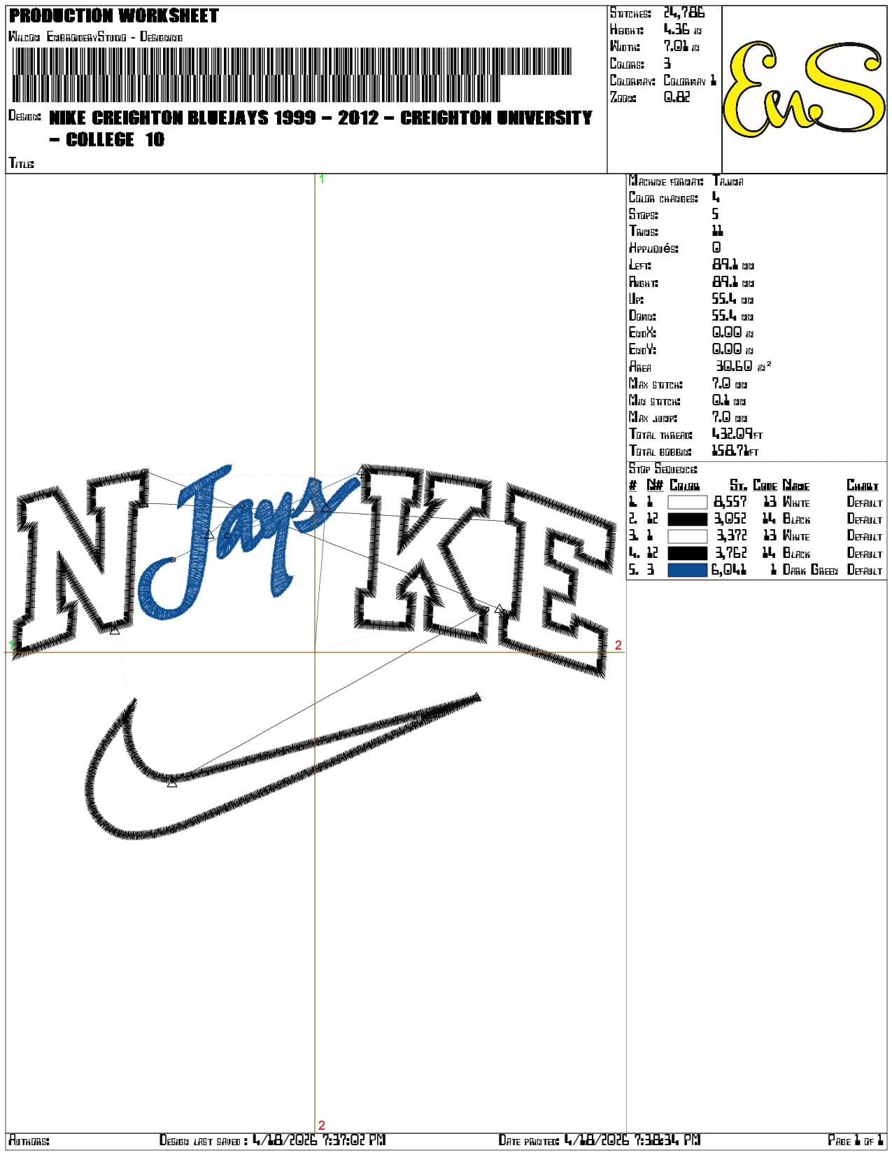 Nike Creighton Bluejays 1999 2012 Creighton University   - Elegant embroidery design file-instant download — view 3