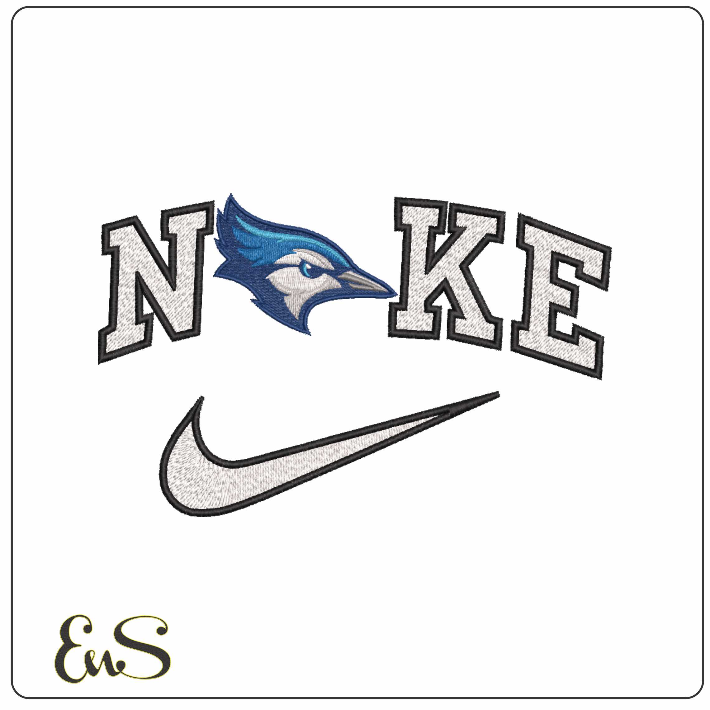 Nike Creighton Bluejays Alternative Creighton University   - Elegant embroidery design file-instant download