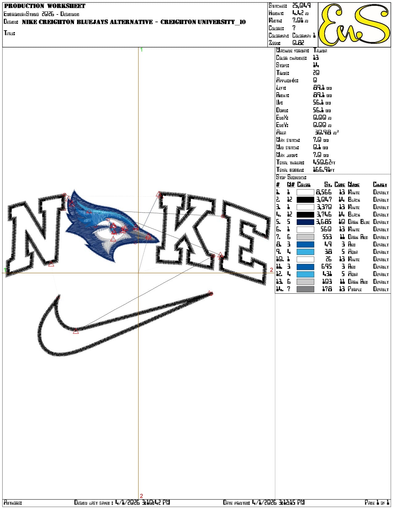Nike Creighton Bluejays Alternative Creighton University   - Elegant embroidery design file-instant download — view 3
