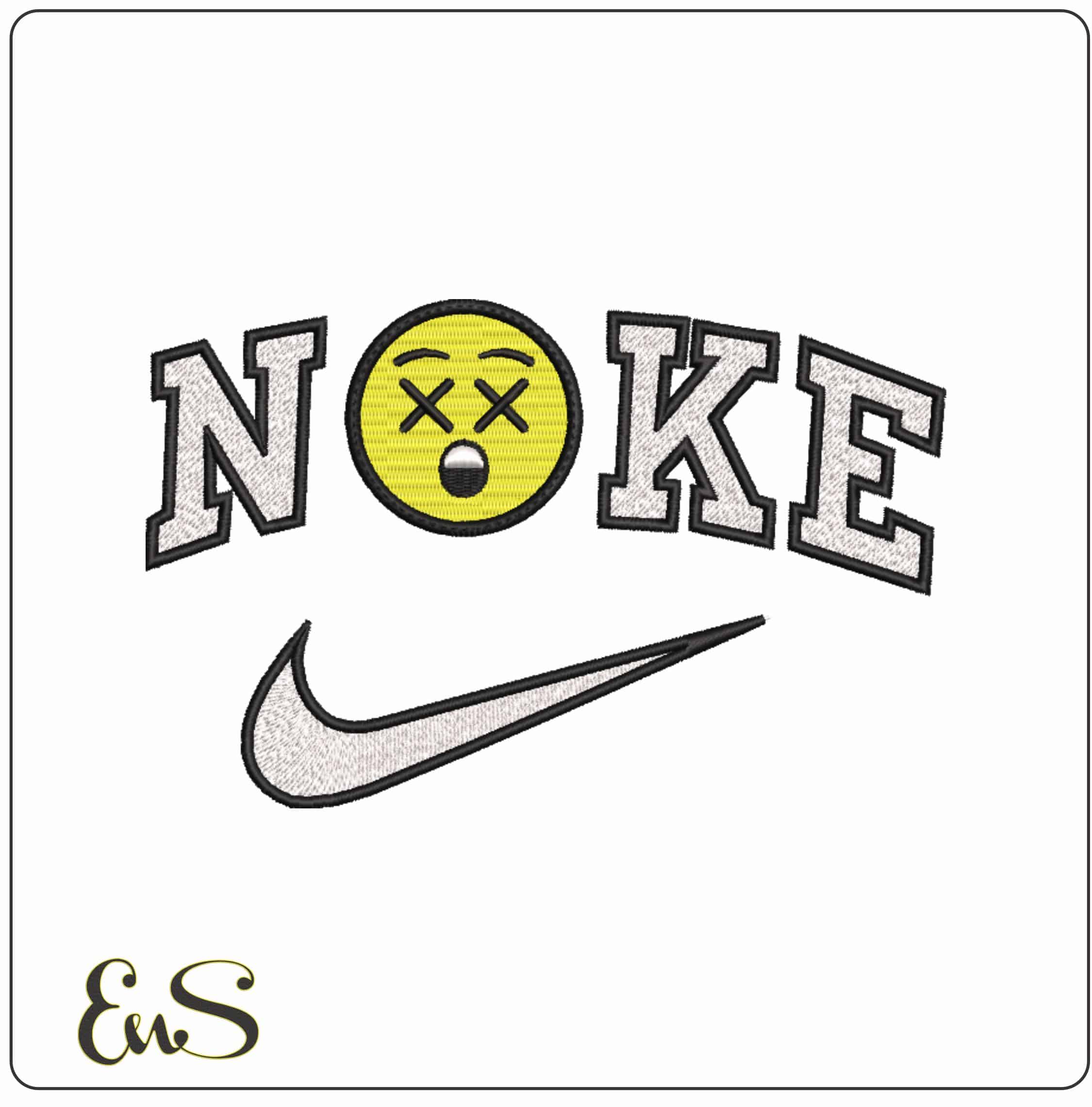 Nike Cross eyes Emoji   - Elegant embroidery design file-instant download