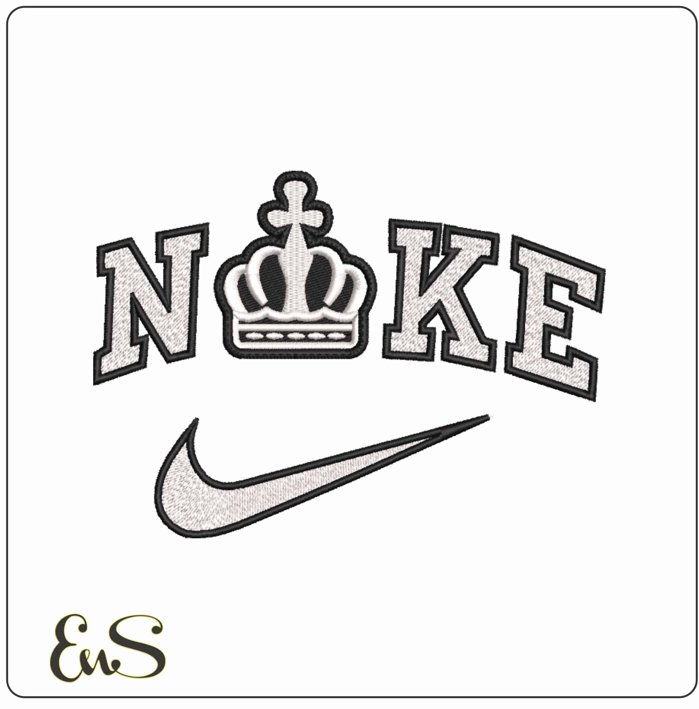 Nike Crown Patch   - Elegant embroidery design file-instant download
