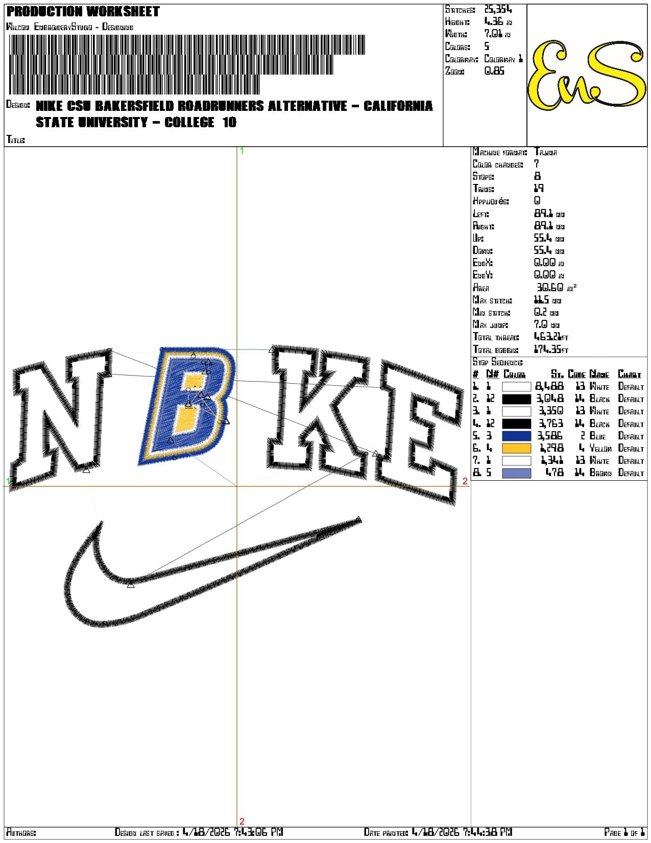 Nike CSU Bakersfield Roadrunners Alternative California  University    - Elegant embroidery design file-instant download — view 3