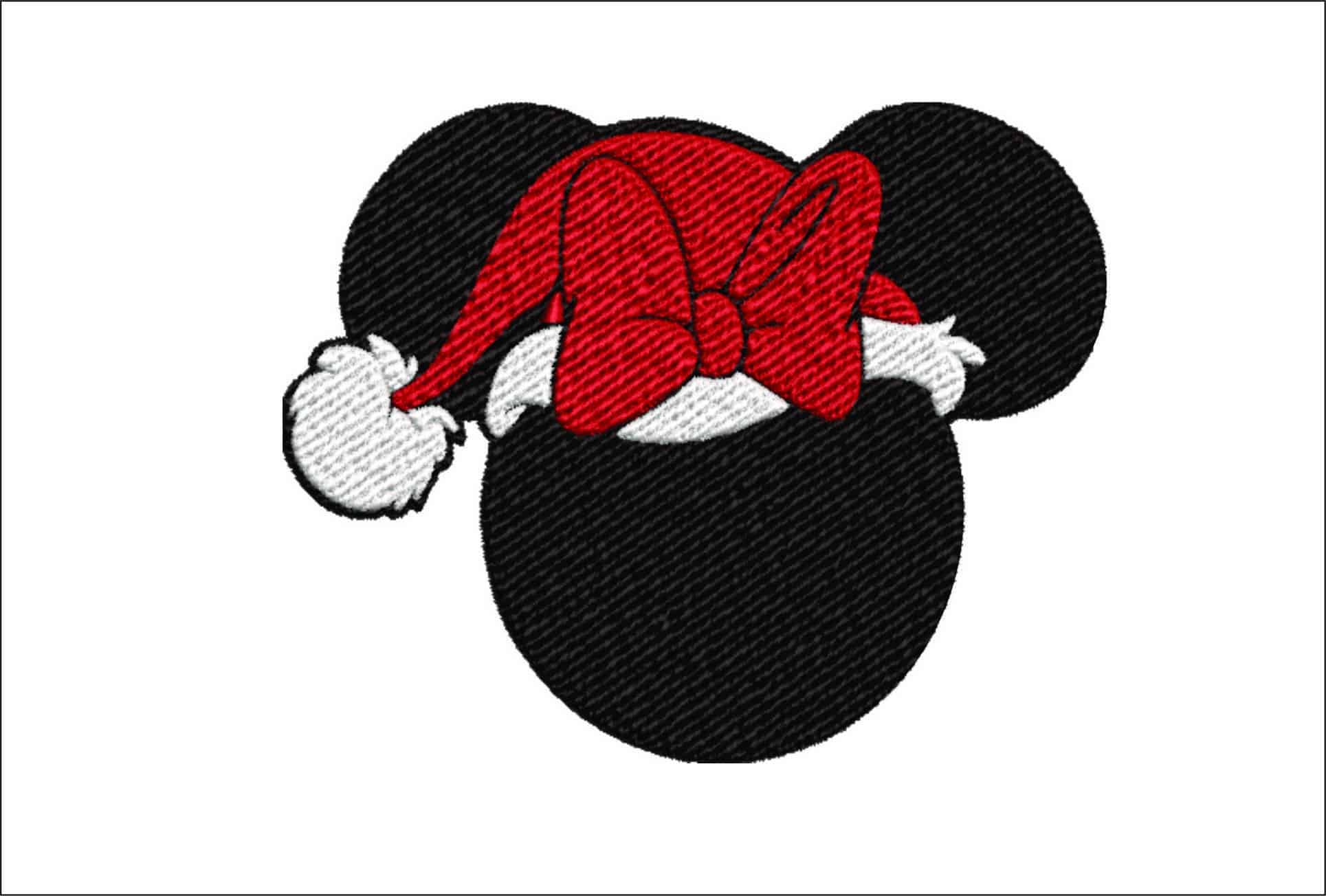 Minnie Mouse Christmas - embroidery file - instant download in a frame