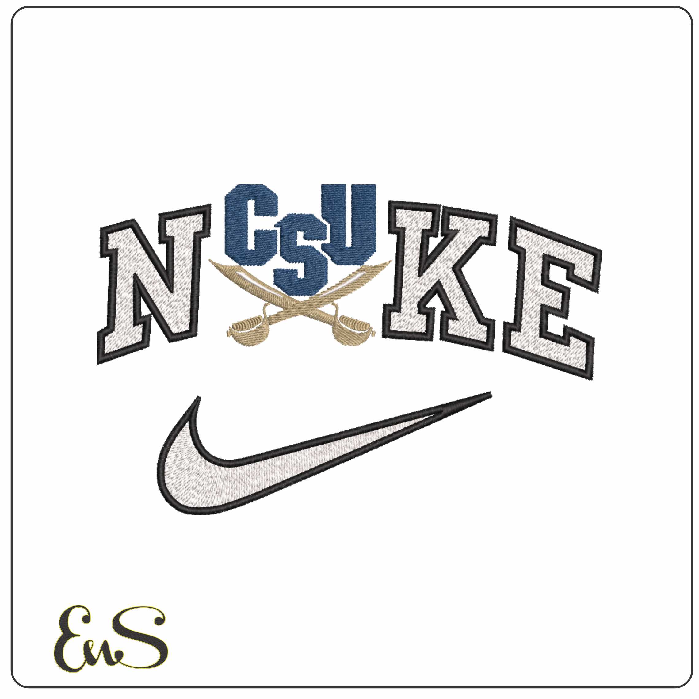 Nike CSU Buccaneers 2015  2021 Charleston Southern University    - Elegant embroidery design file-instant download