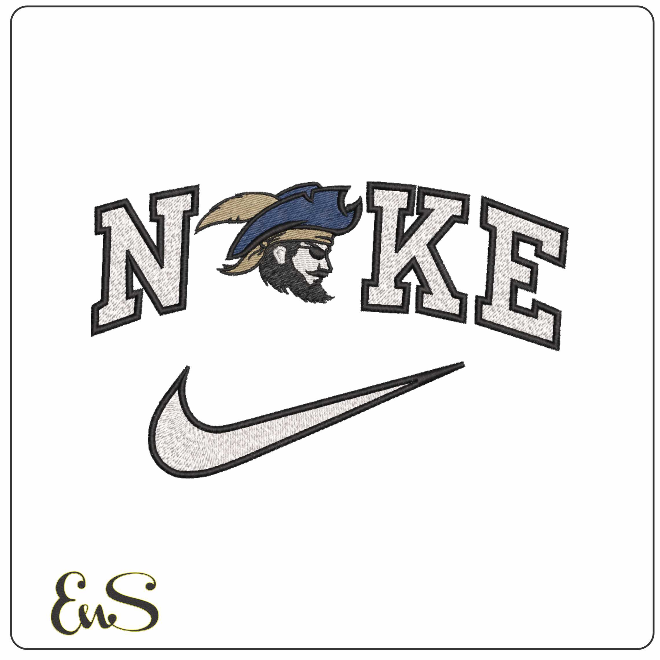 Nike CSU Buccaneers 2021 on Charleston Southern University    - Elegant embroidery design file-instant download