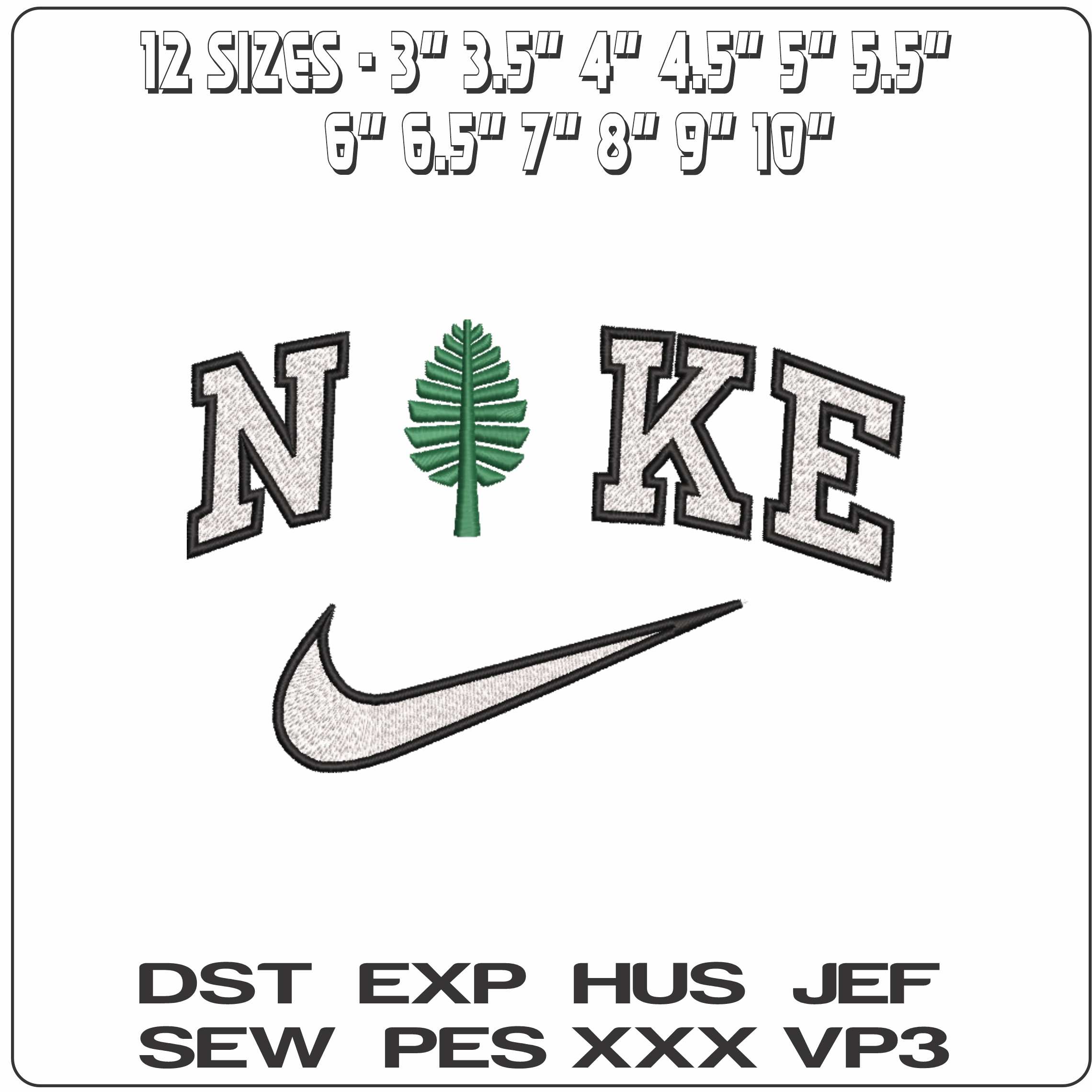 Nike Dartmouth Big Green Alternative Dartford College    - Elegant embroidery design file-instant download — view 2