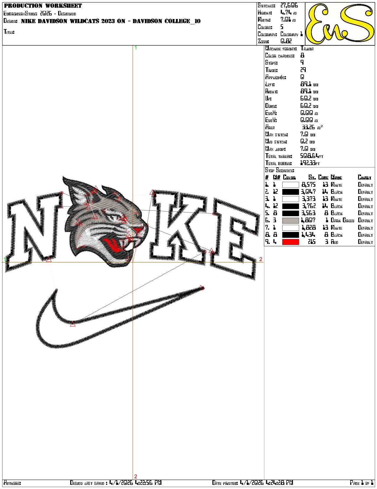 Nike Davidson Wildcats 2023 on Davidson College    - Elegant embroidery design file-instant download — view 3