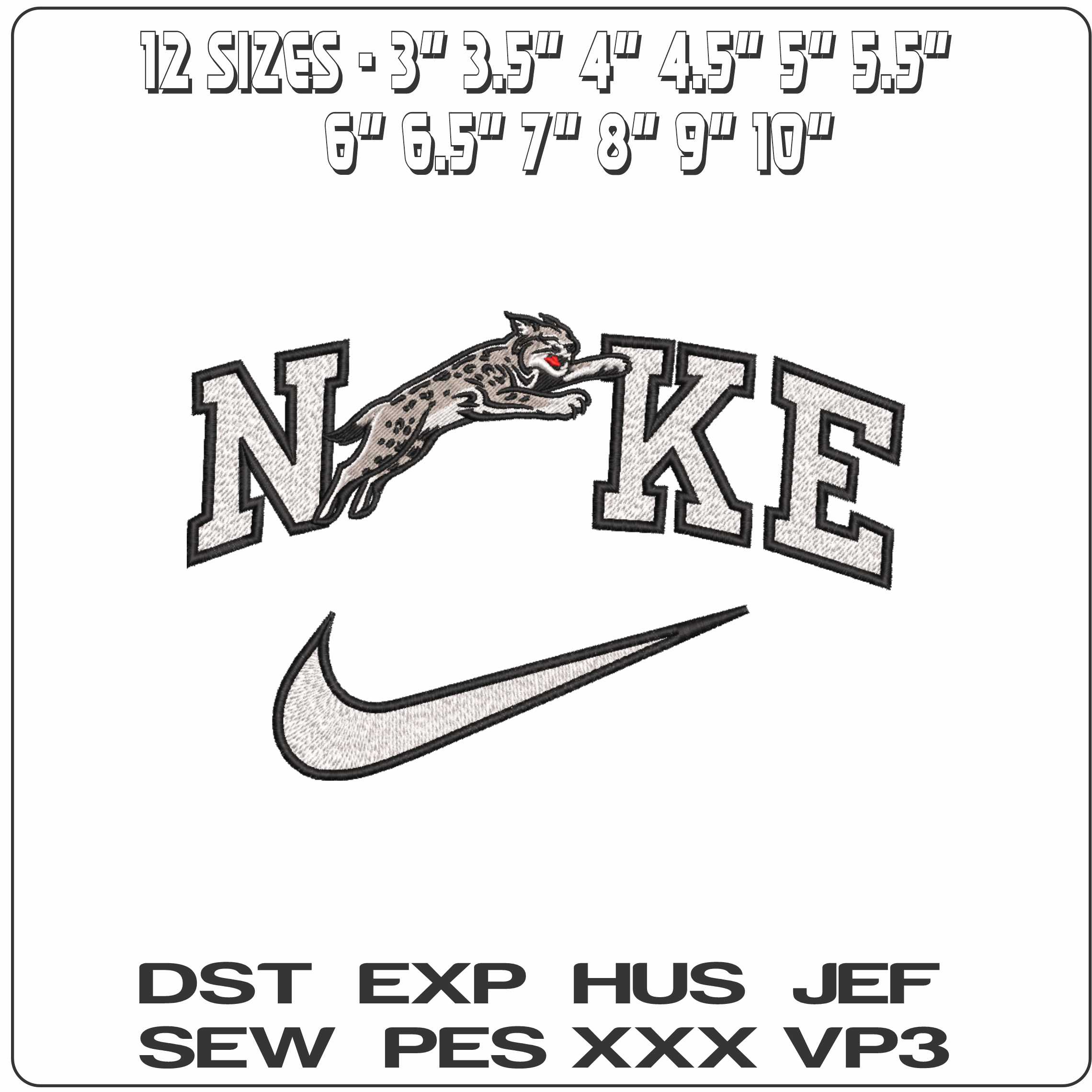 Nike Davidson Wildcats Alternative Davidson College    - Elegant embroidery design file-instant download — view 2