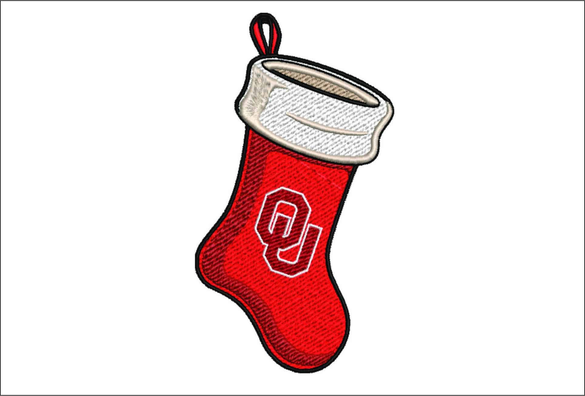 OU Christmas Stocking- embroidery file - instant download in a frame