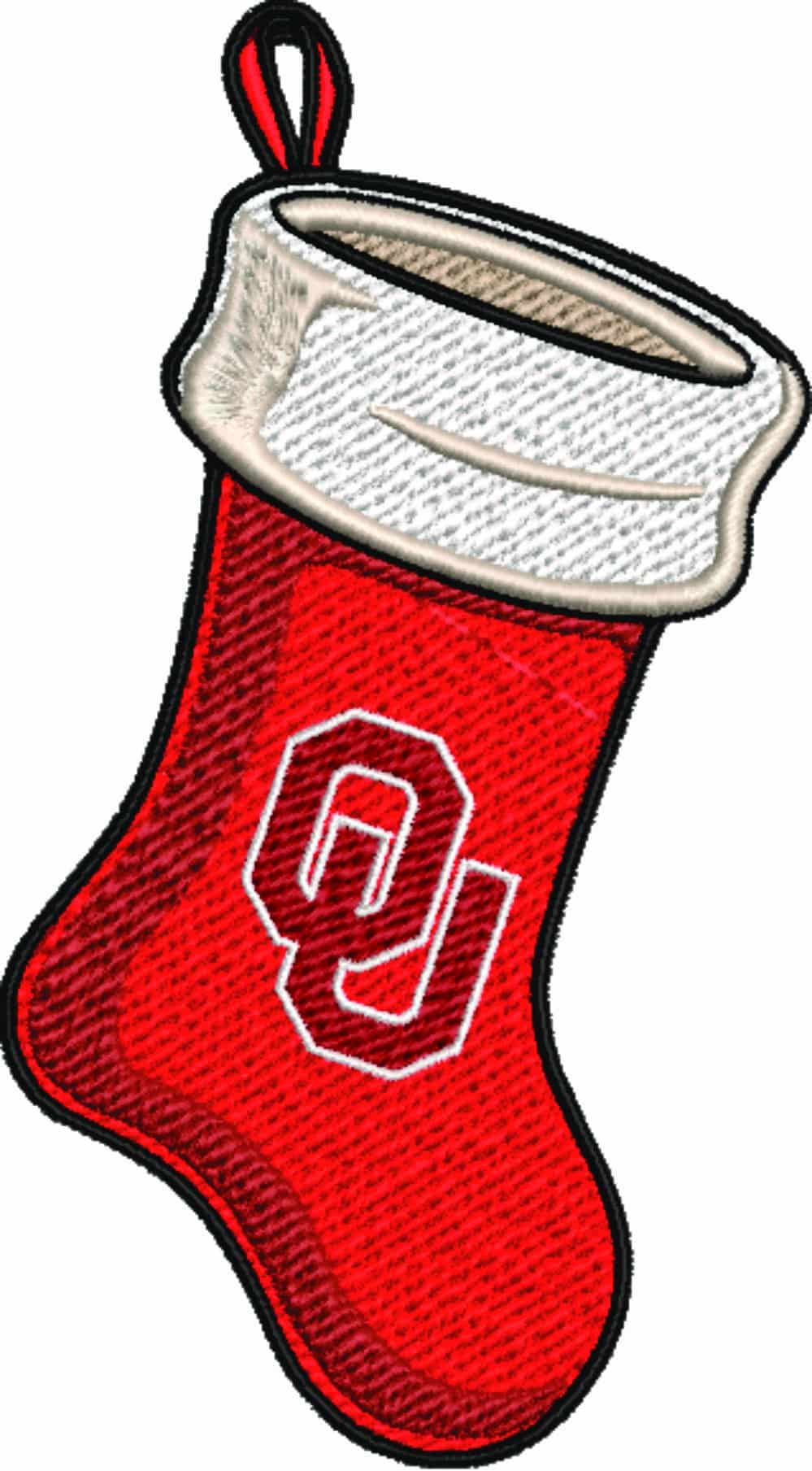 OU Christmas Stocking- embroidery file - instant download in a frame — view 2