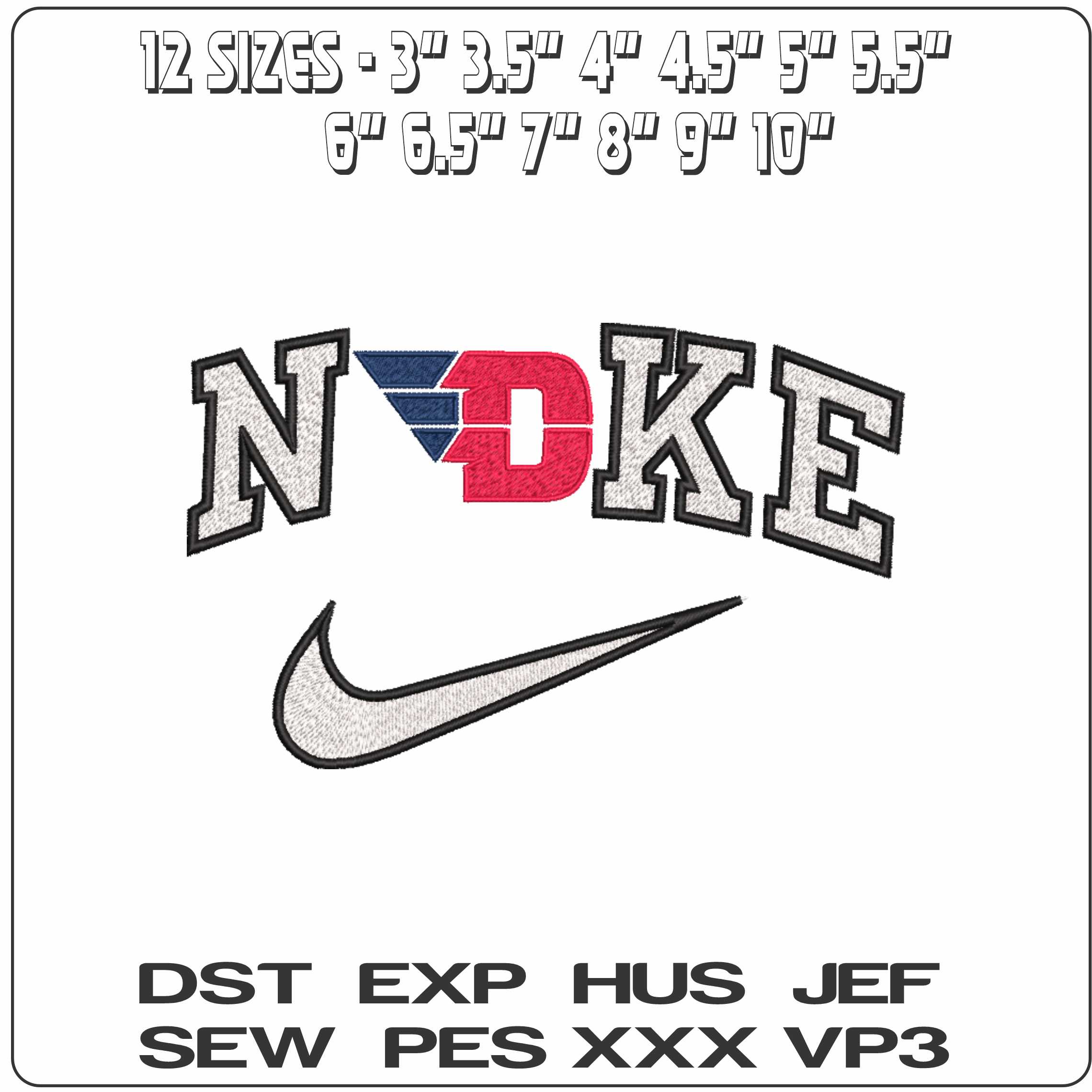 Nike Dayton Flyers 2014 University of Dayton College    - Elegant embroidery design file-instant download — view 2